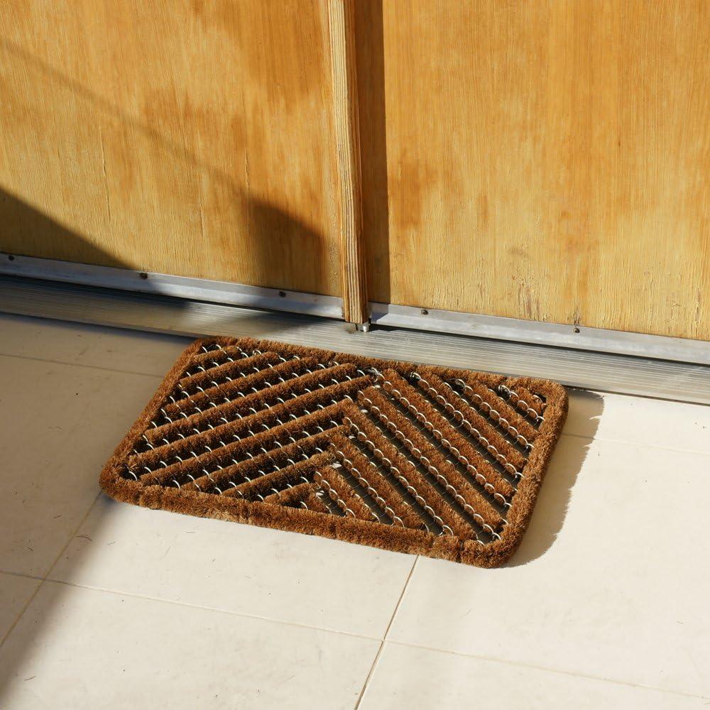 Alfombra de entrada Rubber-Cal Herringbone 46x76 cm Coco