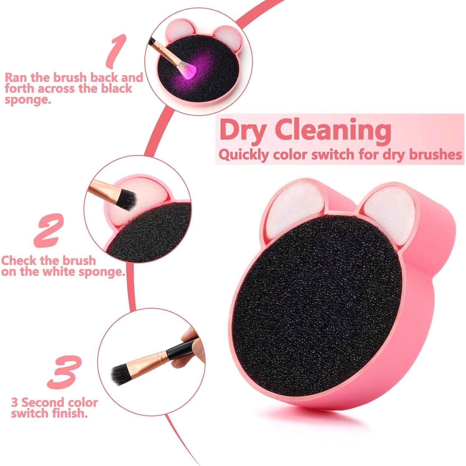 Almohadilla de Limpieza de Brochas TailaiMei 2 en 1 Rosa y Púrpura