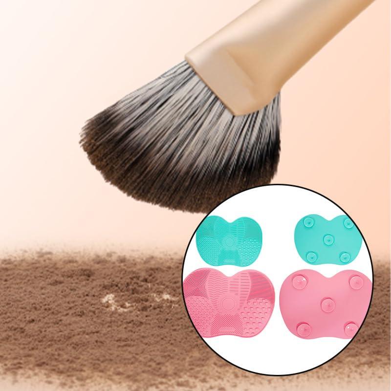 4 Alfombrillas de Limpieza de Brochas de Maquillaje Silicona