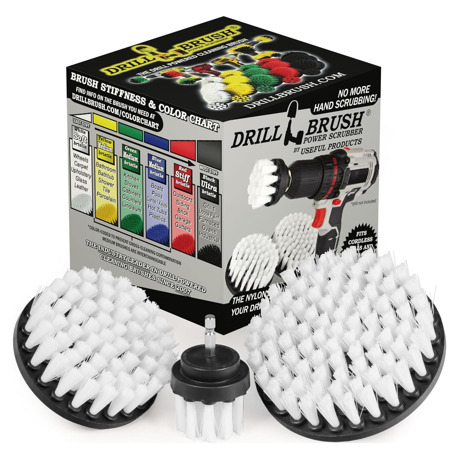 Kit de Cepillos de Taladro Drillbrush para Limpieza de Alfombras y Tapicería