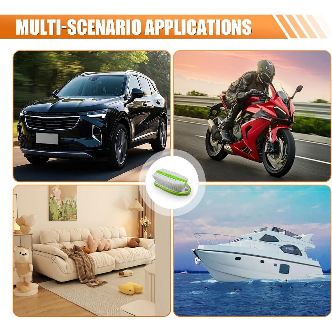 Cepillo de Limpieza de Alfombra de Coche Tuxihapp Verde 14x7.3 cm