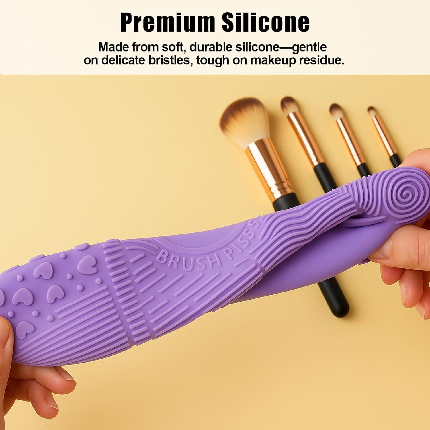 Almohadilla Limpiadora de Brochas de Maquillaje Silicona 2 Pcs