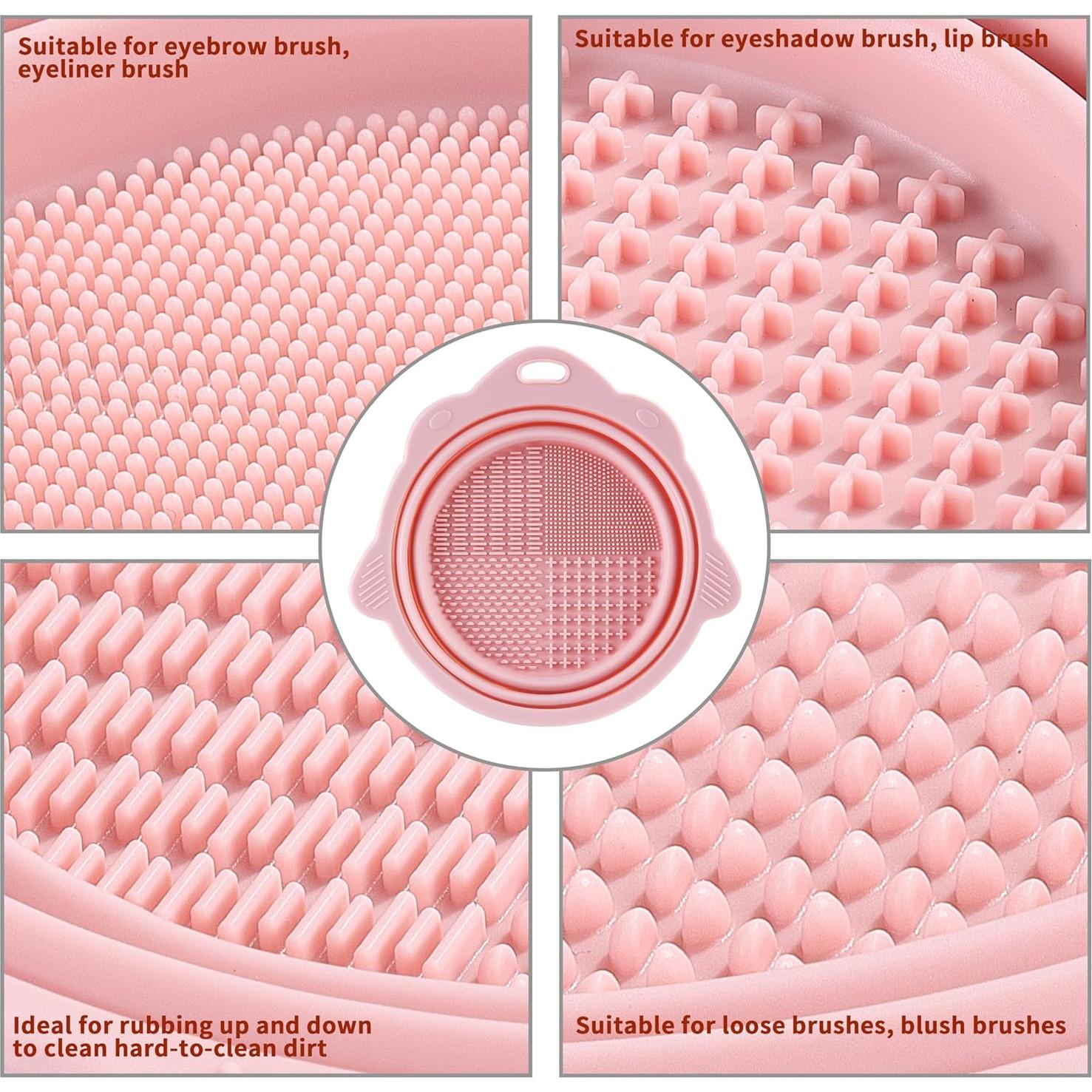 Limpiador de Brochas de Maquillaje COKUMA 2 Piezas Silicona Plegable