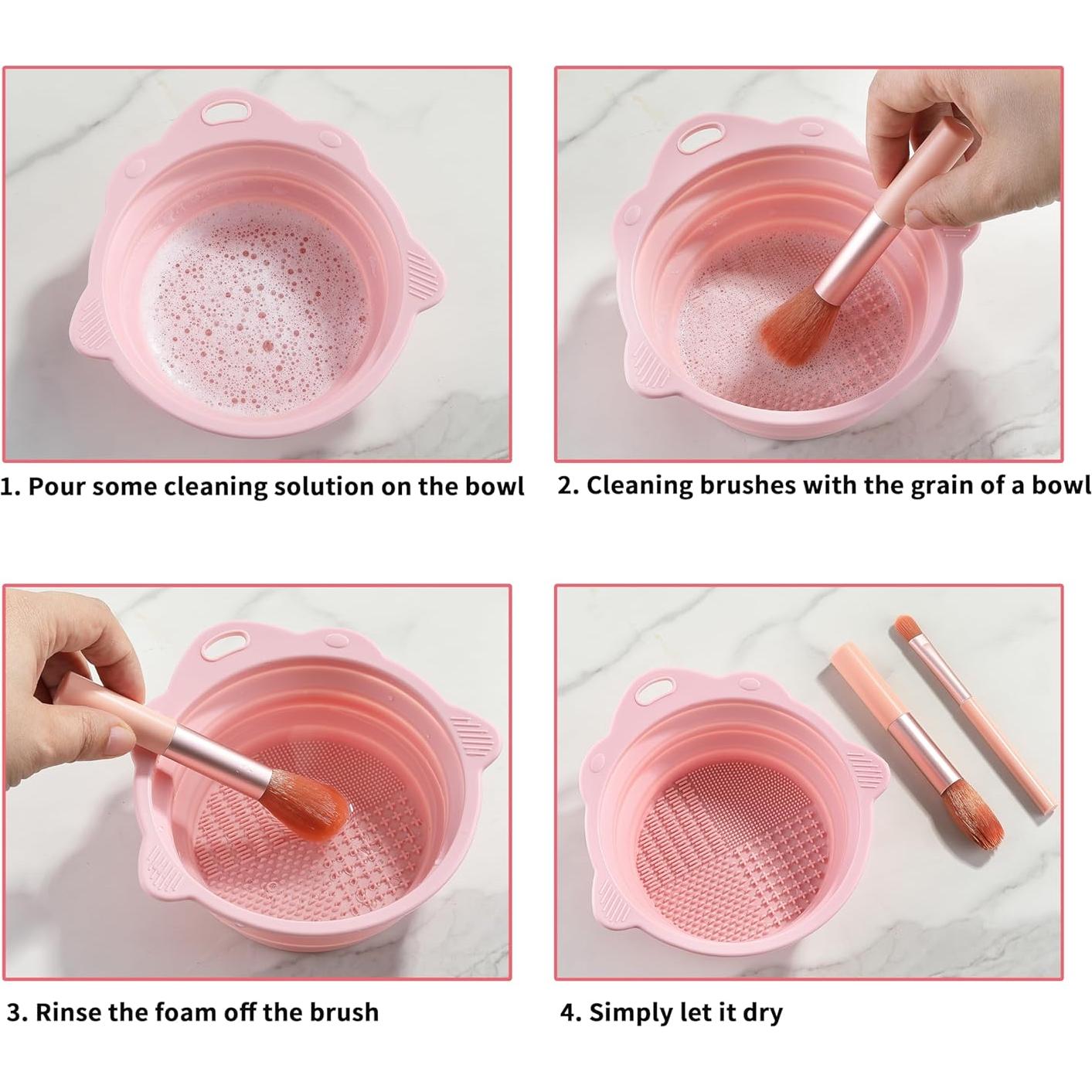 Limpiador de Brochas de Maquillaje COKUMA 2 Piezas Silicona Plegable