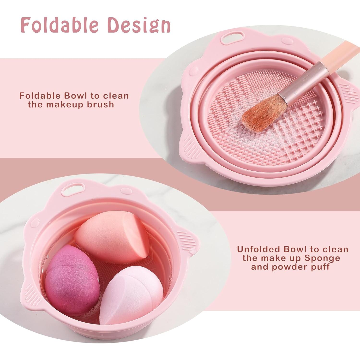 Limpiador de Brochas de Maquillaje COKUMA 2 Piezas Silicona Plegable