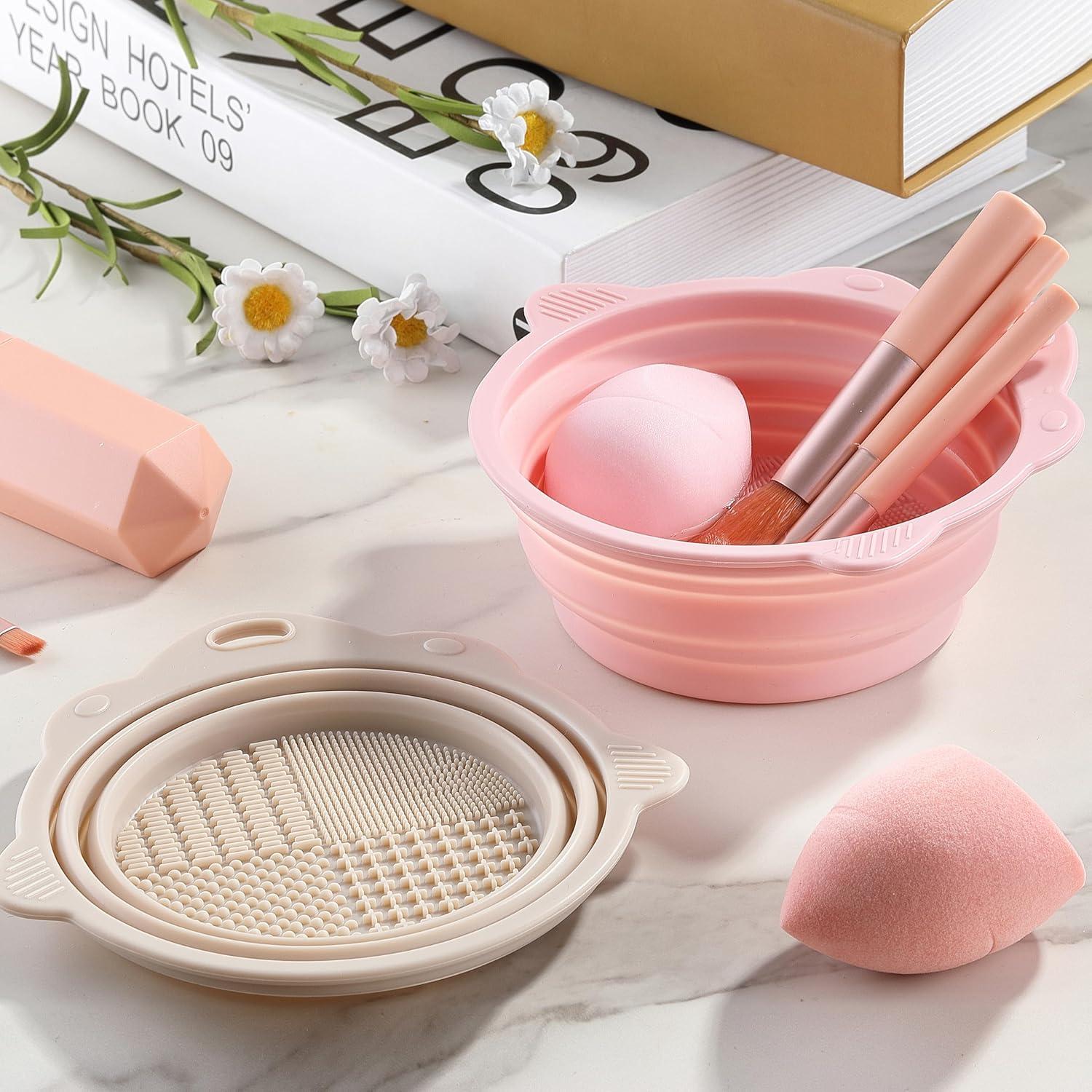 Limpiador de Brochas de Maquillaje COKUMA 2 Piezas Silicona Plegable