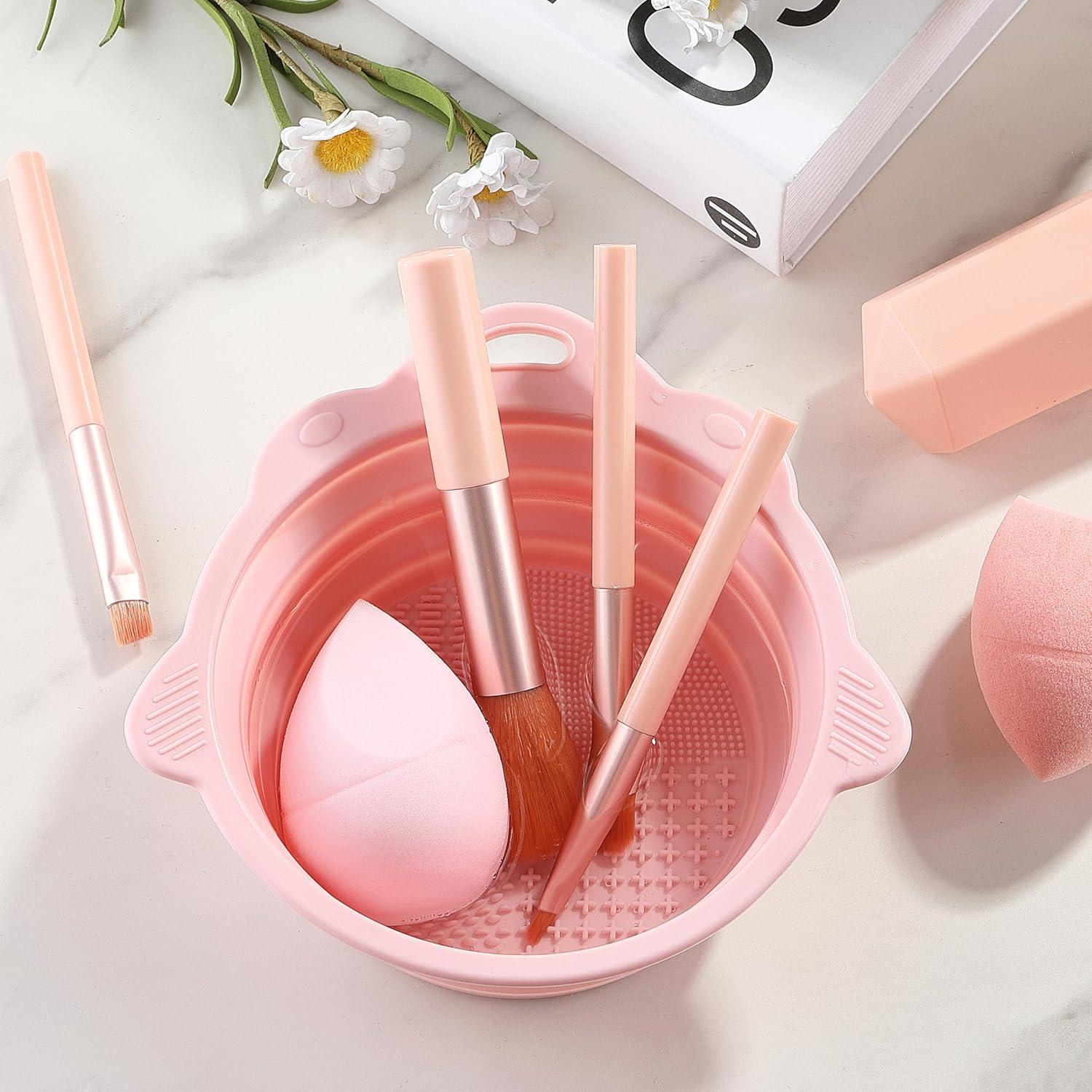 Limpiador de Brochas de Maquillaje COKUMA 2 Piezas Silicona Plegable