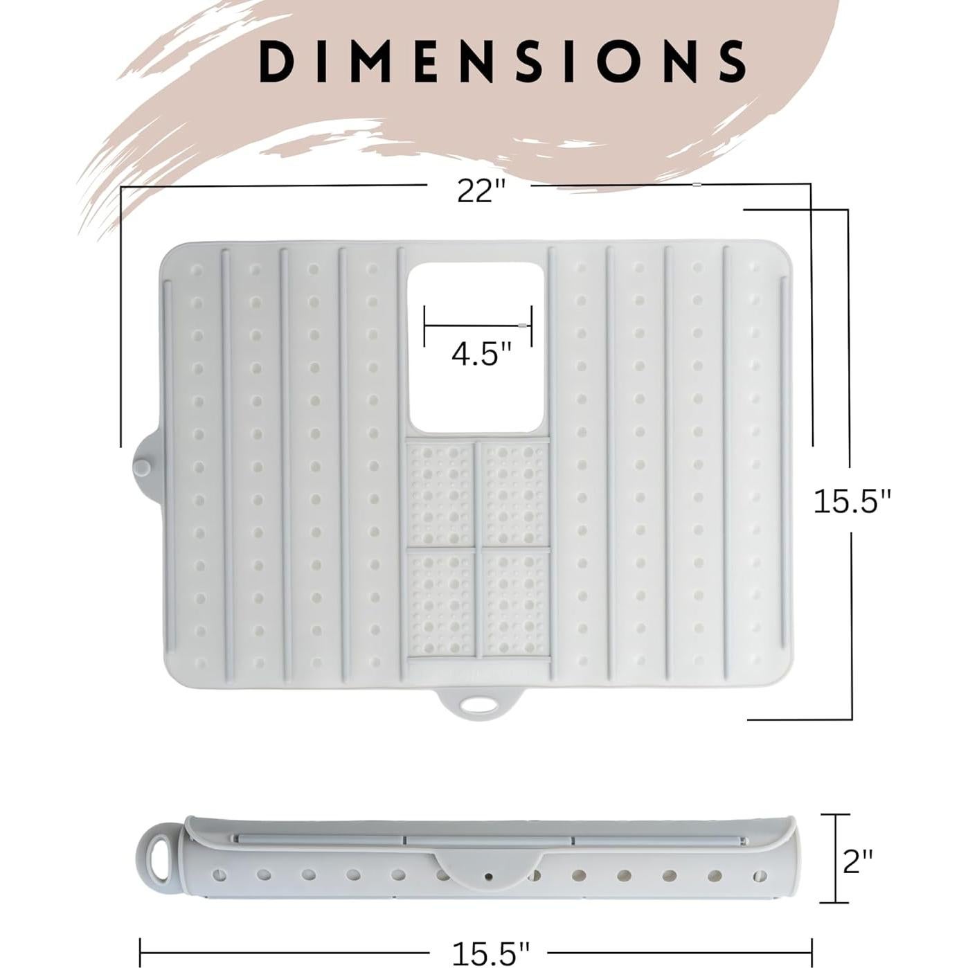 Alfombrilla de Fregadero Plegable Landora & Leaf Gris 44cm