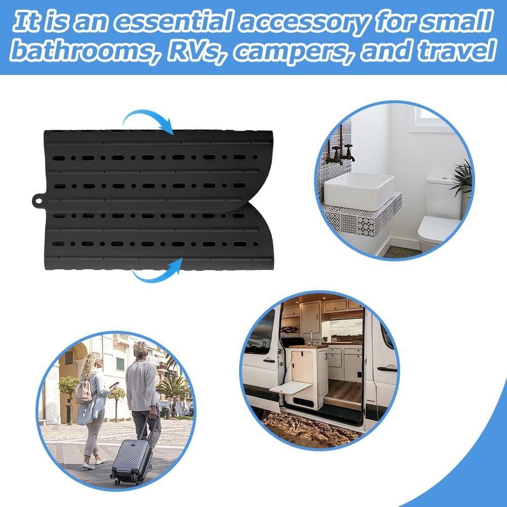 Cubierta de lavabo de silicona Kryslanix 55.88x43.18cm negra