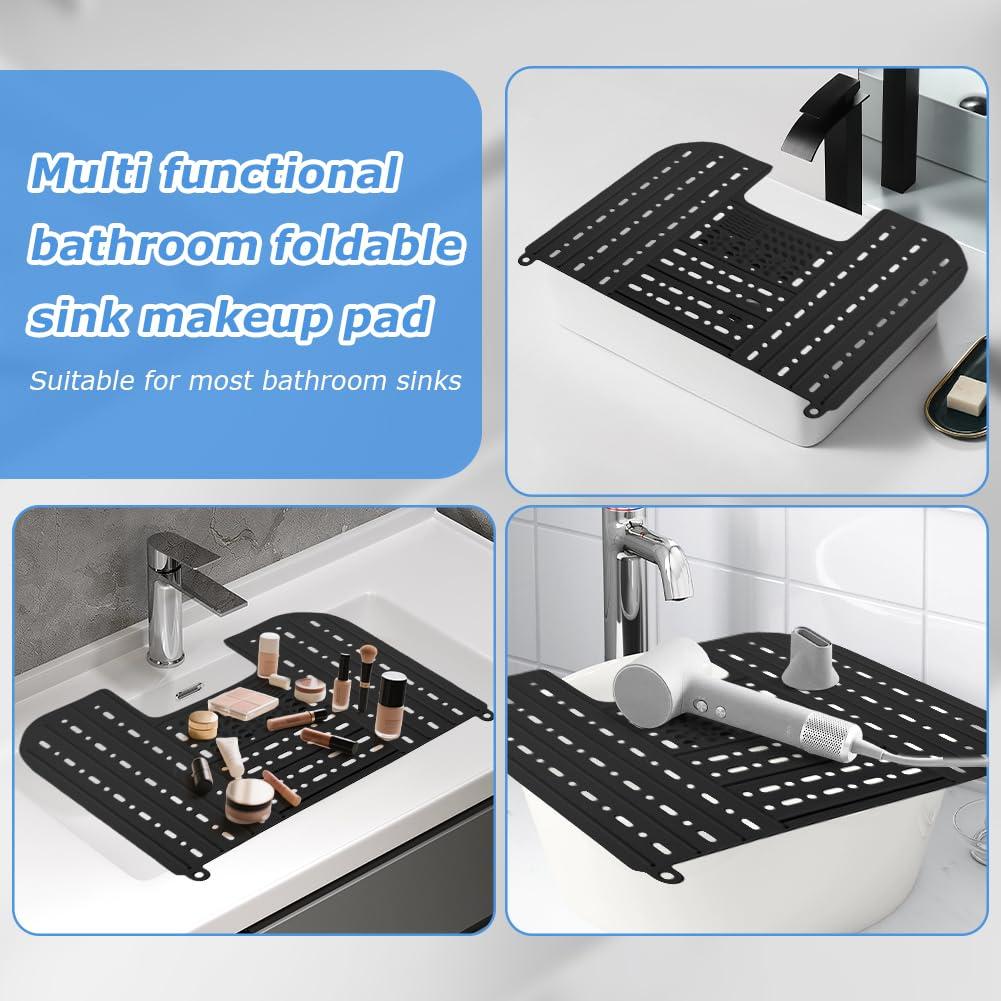 Cubierta de lavabo de silicona Kryslanix 55.88x43.18cm negra