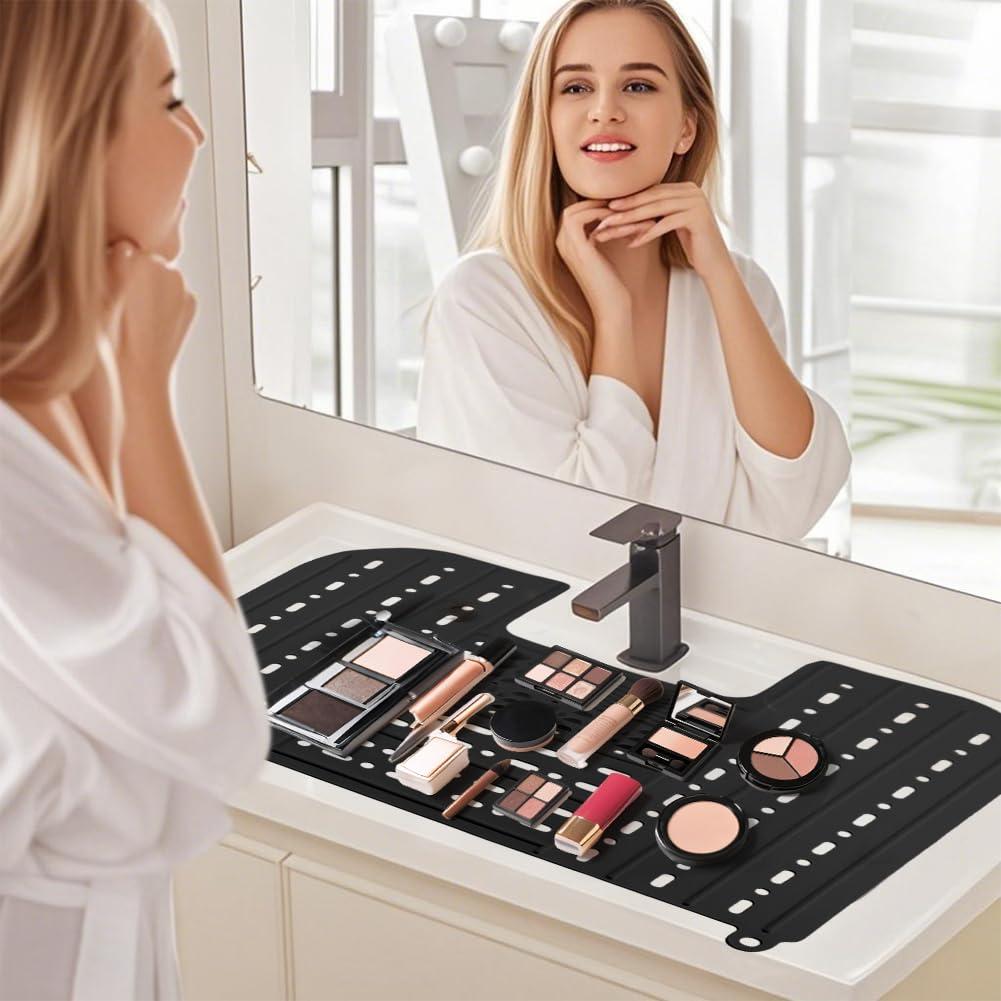 Cubierta de lavabo de silicona Kryslanix 55.88x43.18cm negra