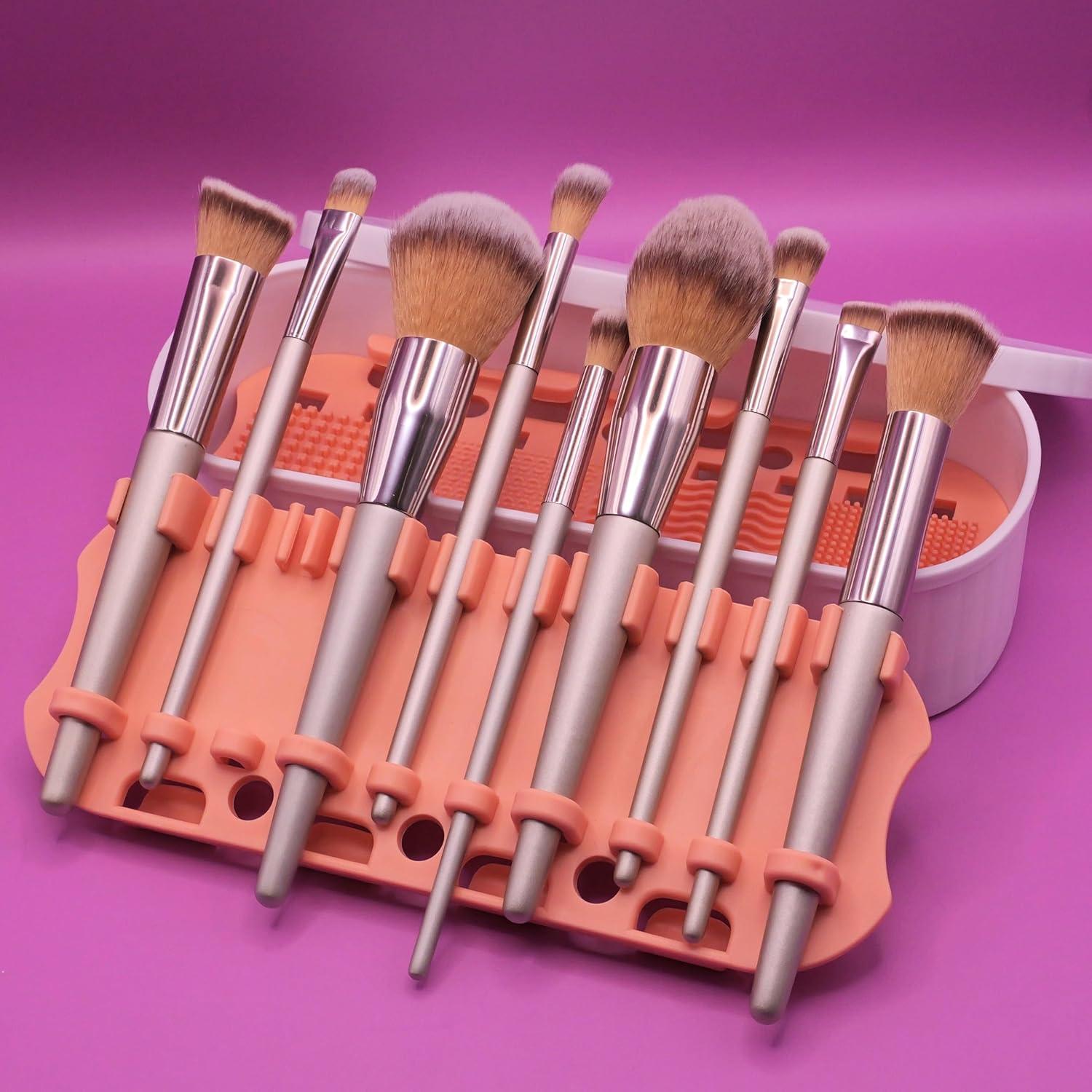 Alfombrilla de limpieza de brochas 2 ORCHIDS con soporte blanco