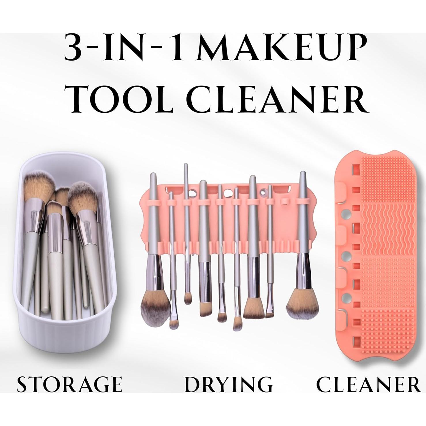 Alfombrilla de limpieza de brochas 2 ORCHIDS con soporte blanco