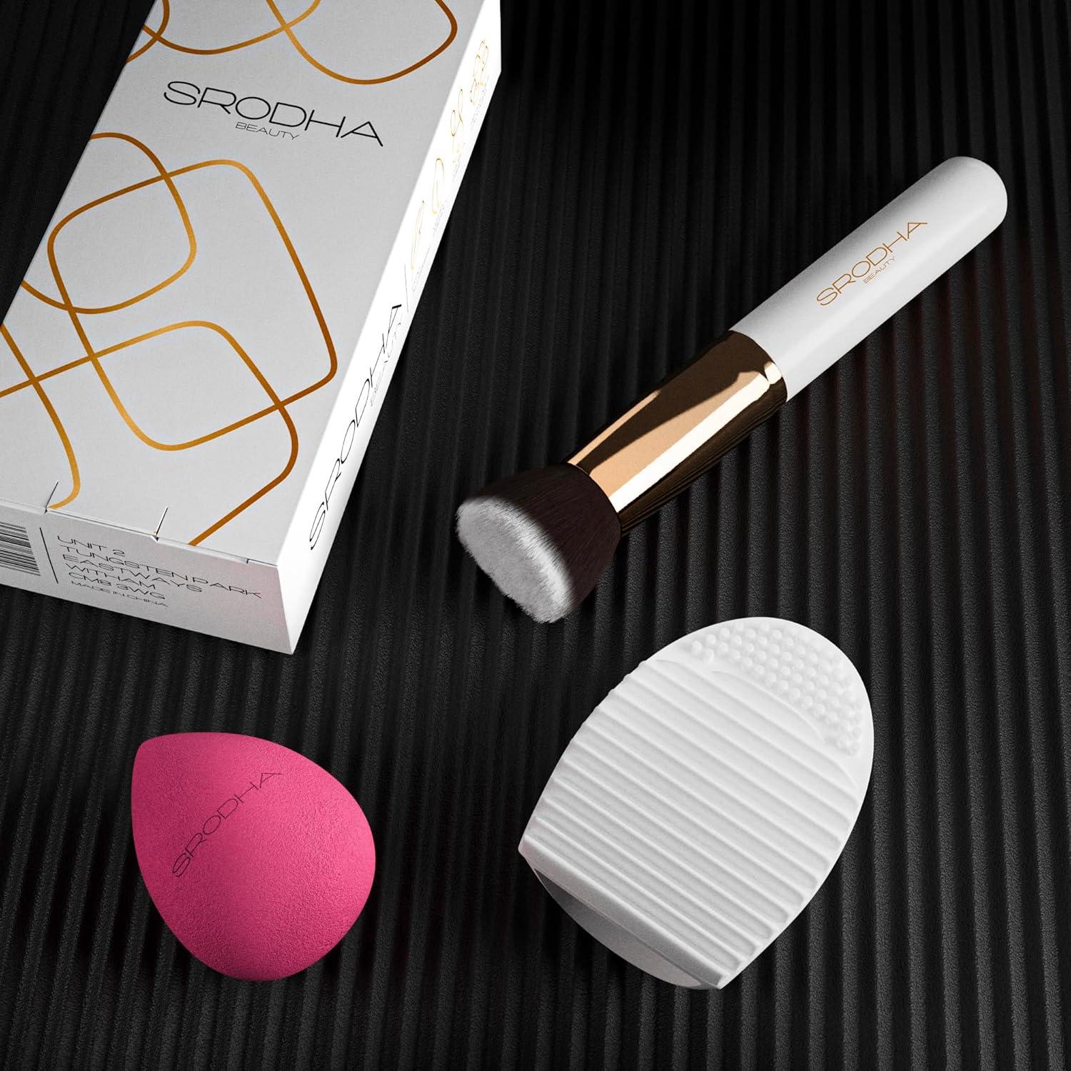 Juego de Brochas de Maquillaje Srodha - 3 Piezas Blanco