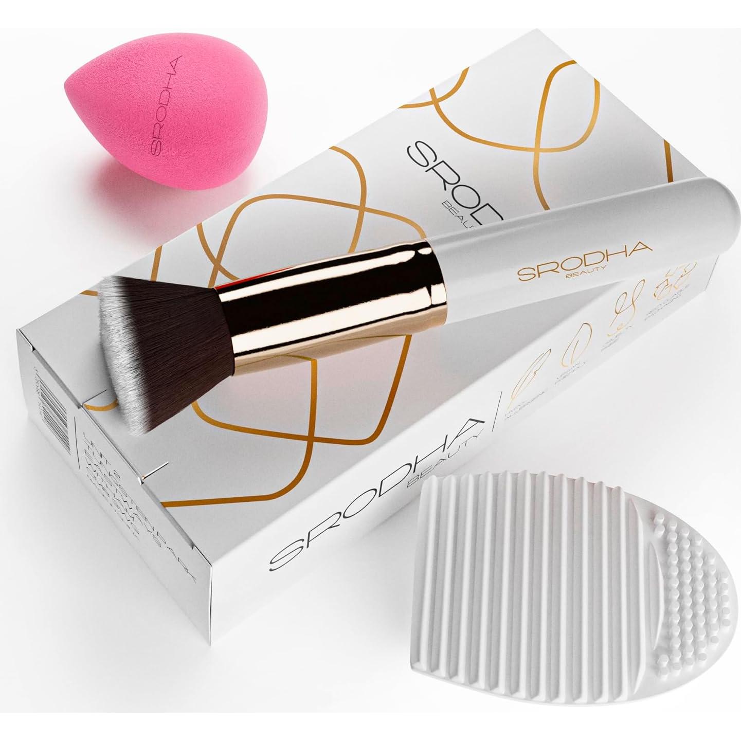 Juego de Brochas de Maquillaje Srodha - 3 Piezas Blanco