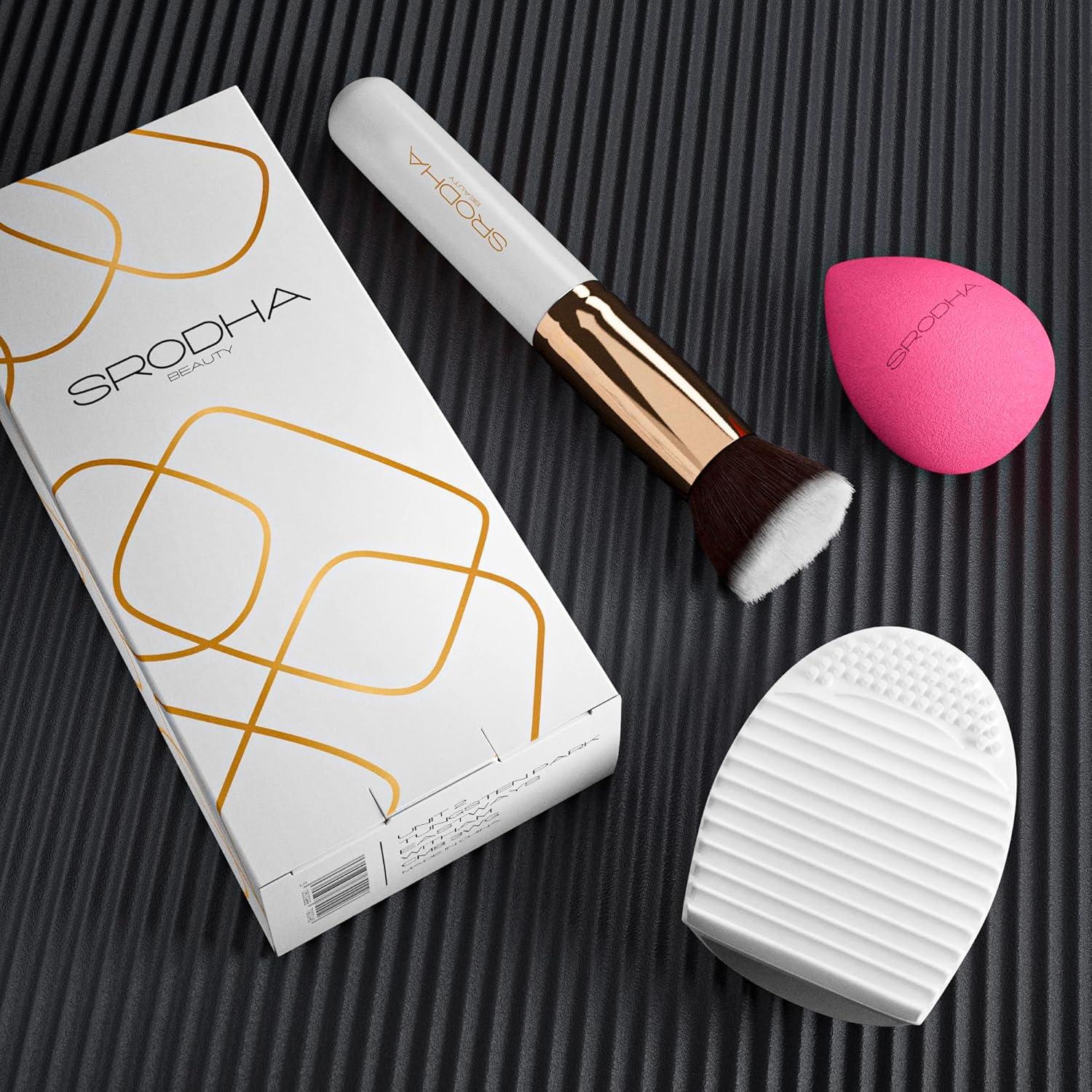 Juego de Brochas de Maquillaje Srodha - 3 Piezas Blanco