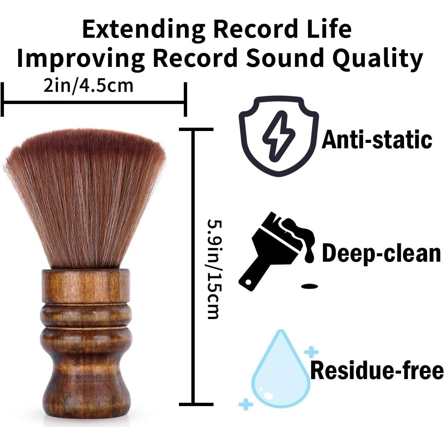 Cepillo Limpiador de Discos de Vinilo YuXiunanLu Madera Suave