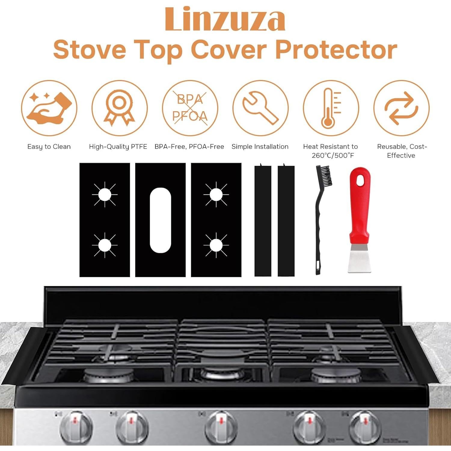 Protectores de Estufa de Gas Linzuza 0.3mm - Juego Integral