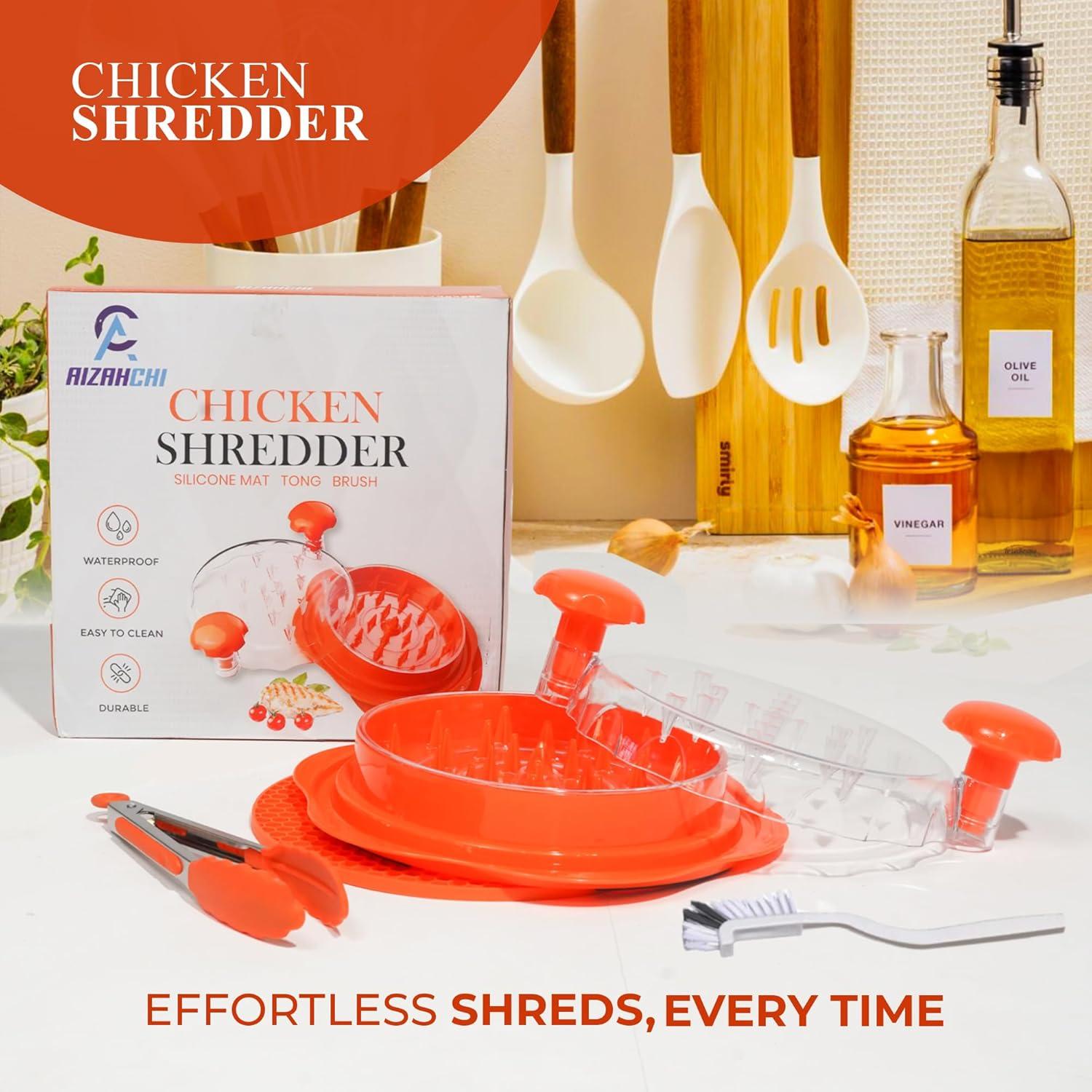 Herramienta Desmenuzadora de Pollo AIZAHCHI Naranja con Alfombrilla