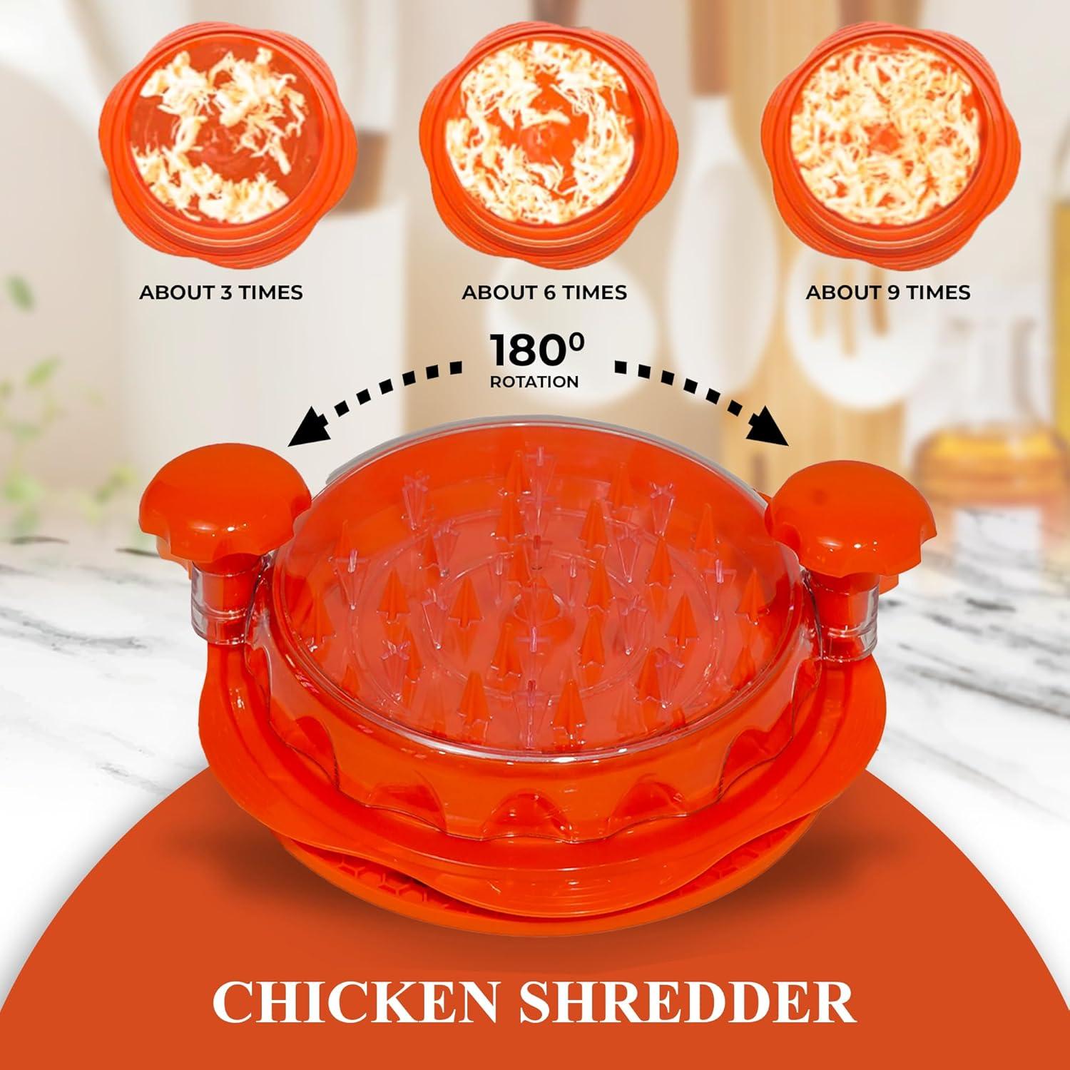 Herramienta Desmenuzadora de Pollo AIZAHCHI Naranja con Alfombrilla