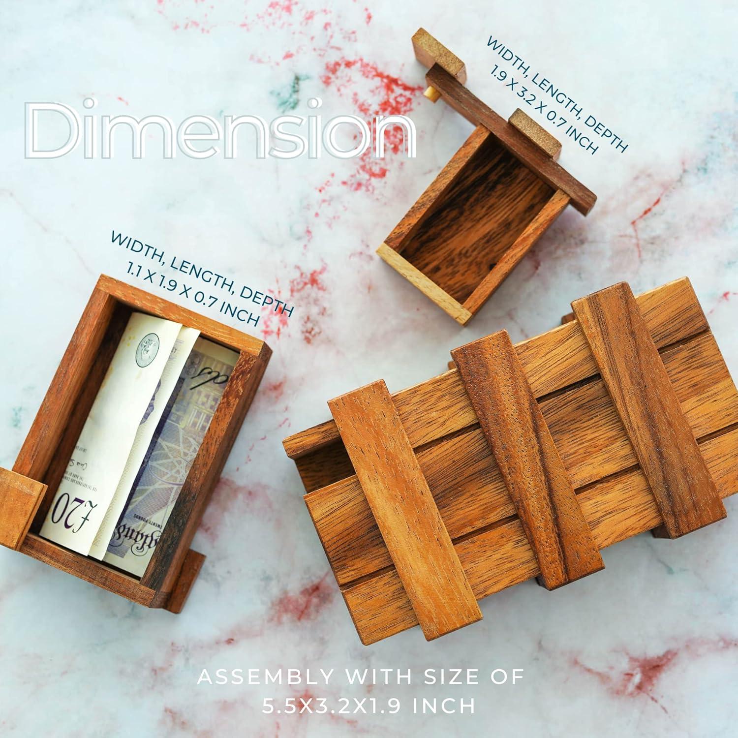 Caja de Rompecabezas Secreta BSIRI - Madera con Compartimentos