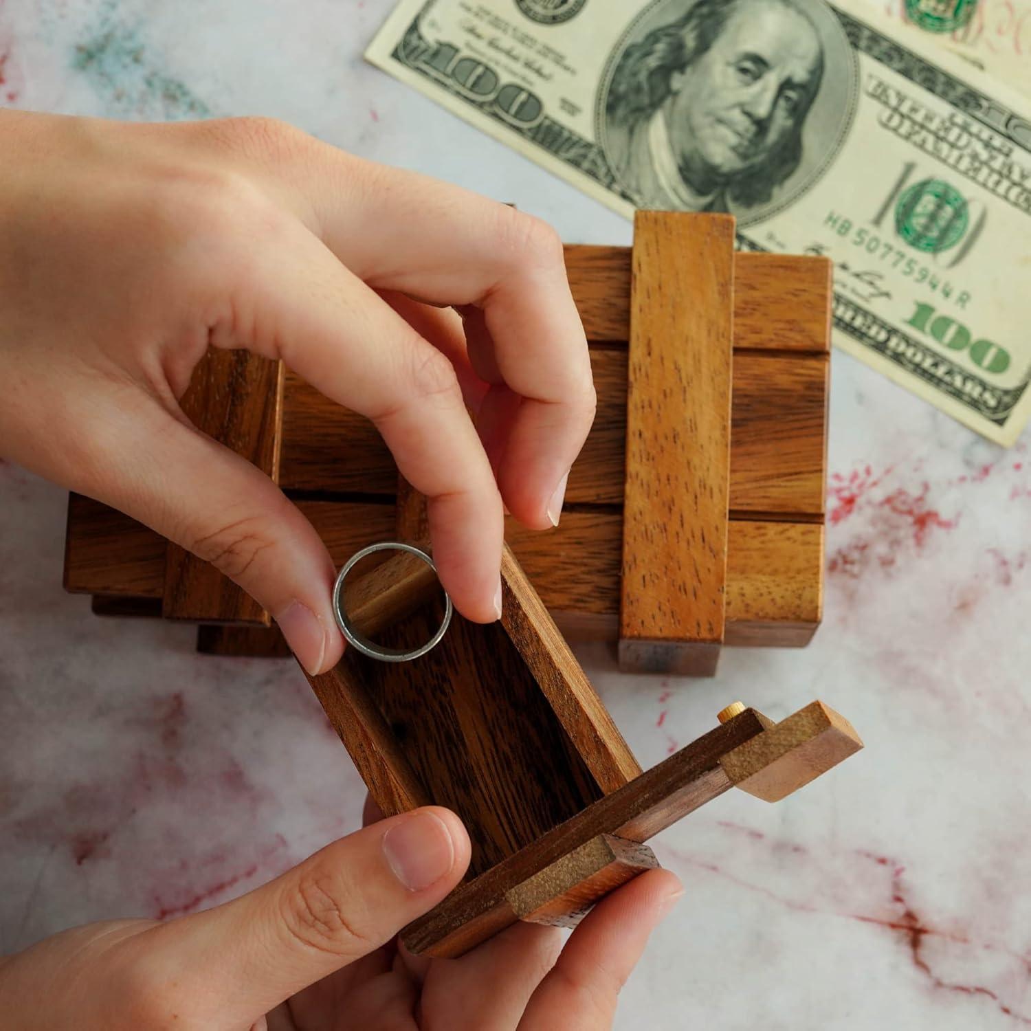 Caja de Rompecabezas Secreta BSIRI - Madera con Compartimentos