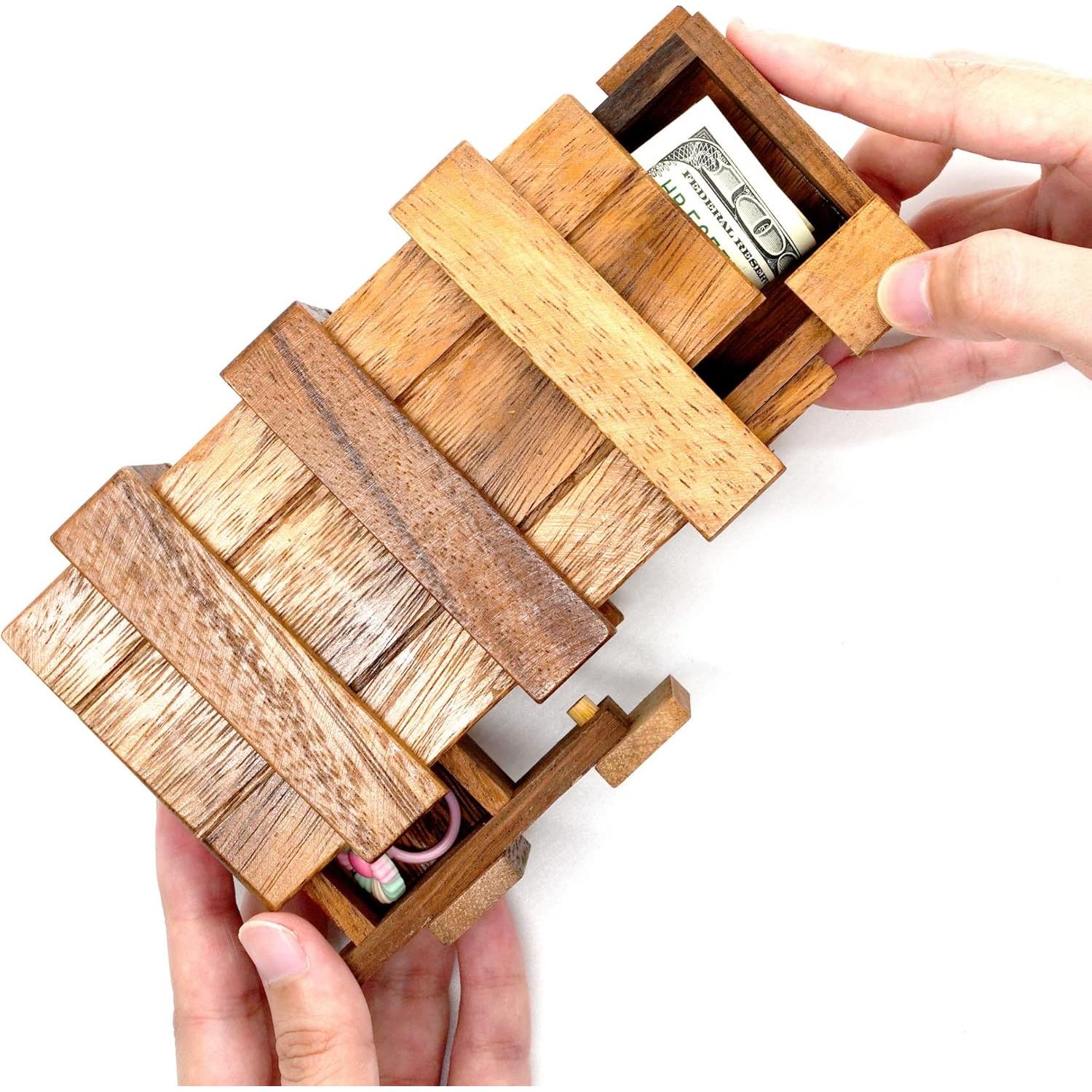 Caja de Rompecabezas Secreta BSIRI - Madera con Compartimentos