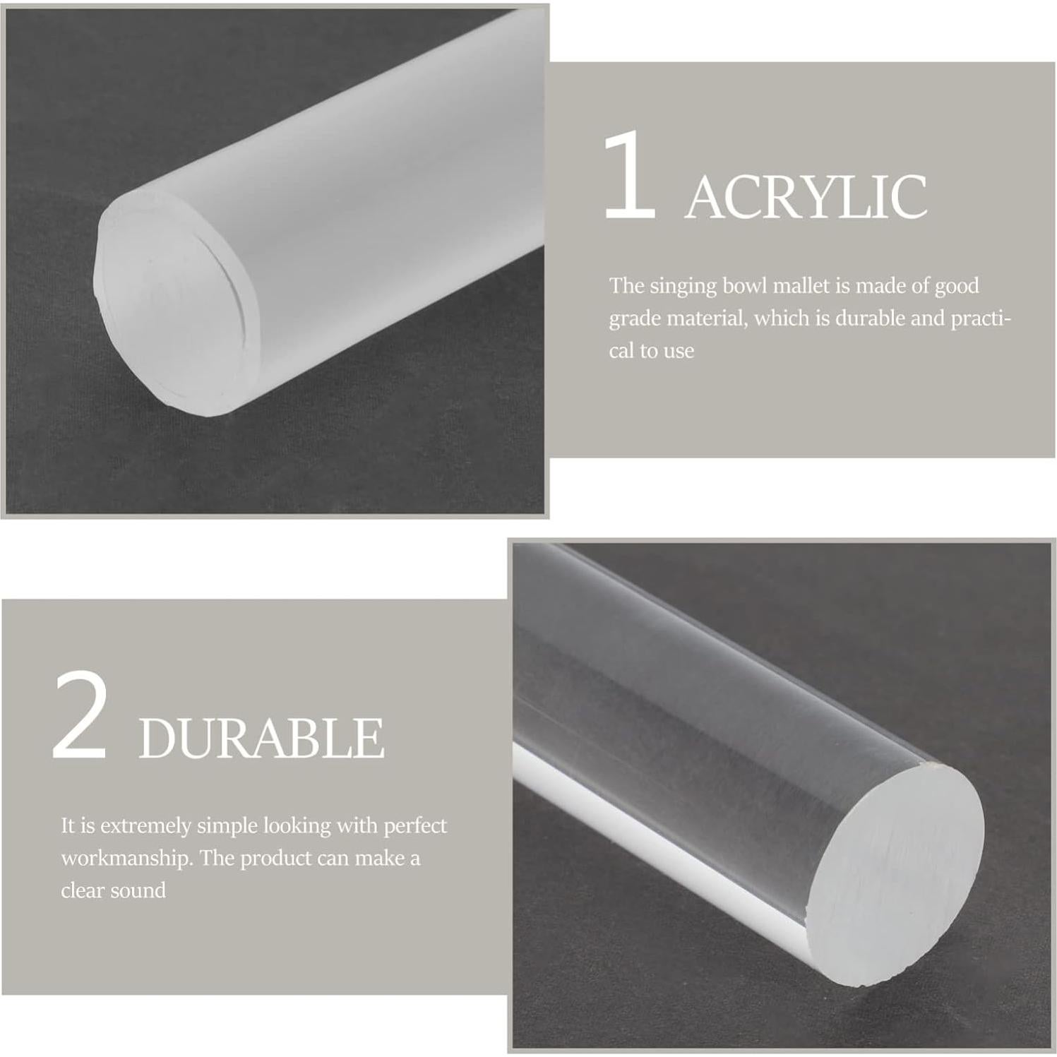 Mazo de Tazón Cantante Acrílico SUPVOX 19.5x2.5 cm Blanco