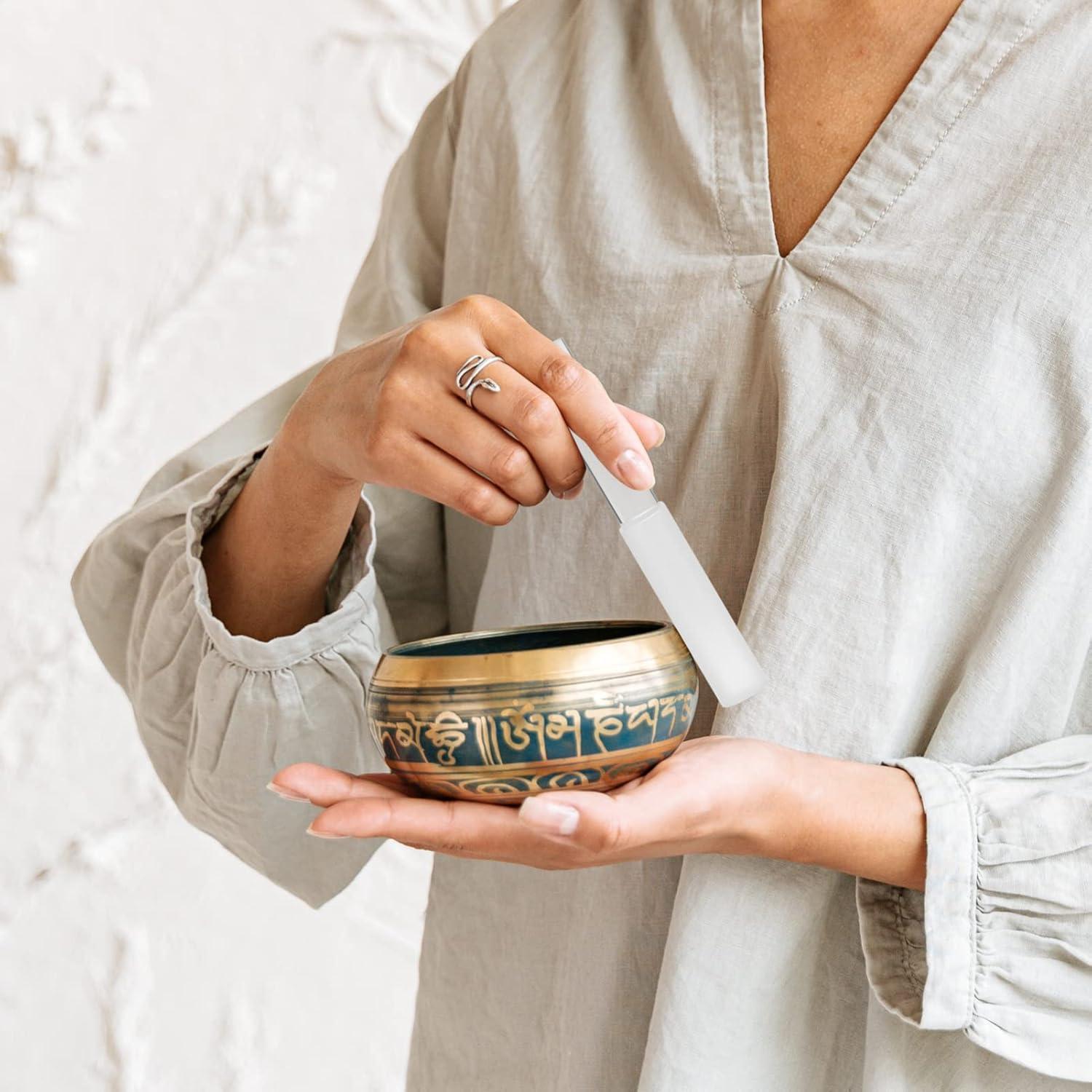 Mazo de Tazón Cantante Acrílico SUPVOX 19.5x2.5 cm Blanco