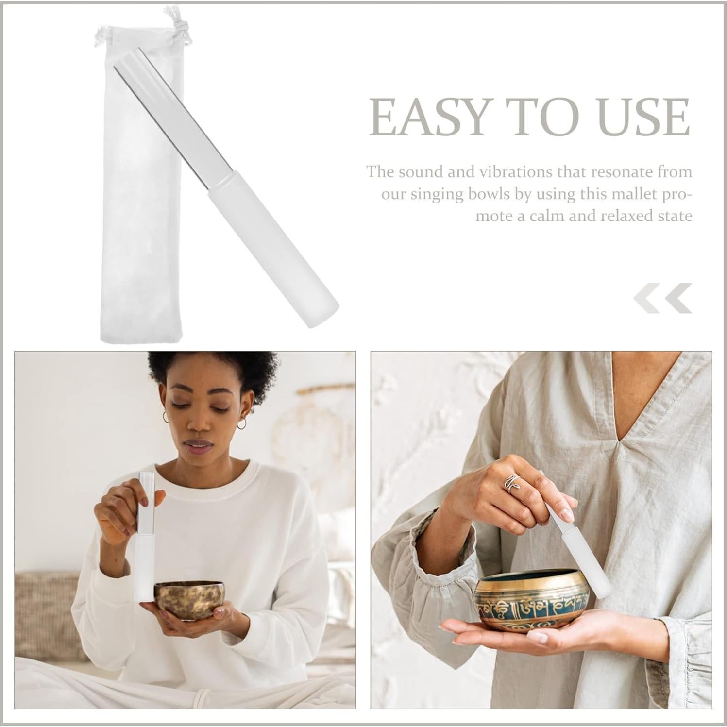 Mazo de Tazón Cantante Acrílico SUPVOX 19.5x2.5 cm Blanco