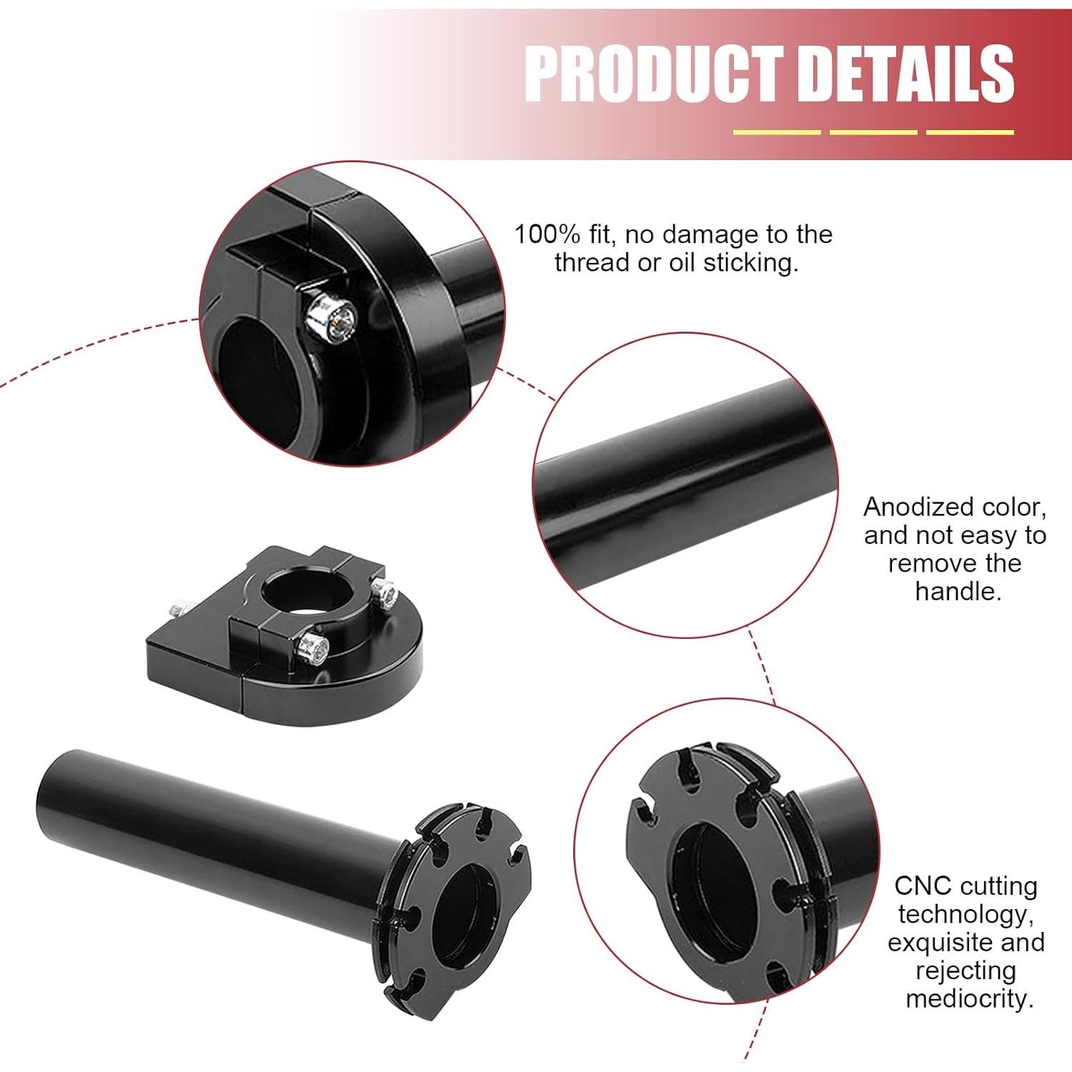 Agarre de Acelerador Motocicleta Nowkont 22 mm CNC Negro