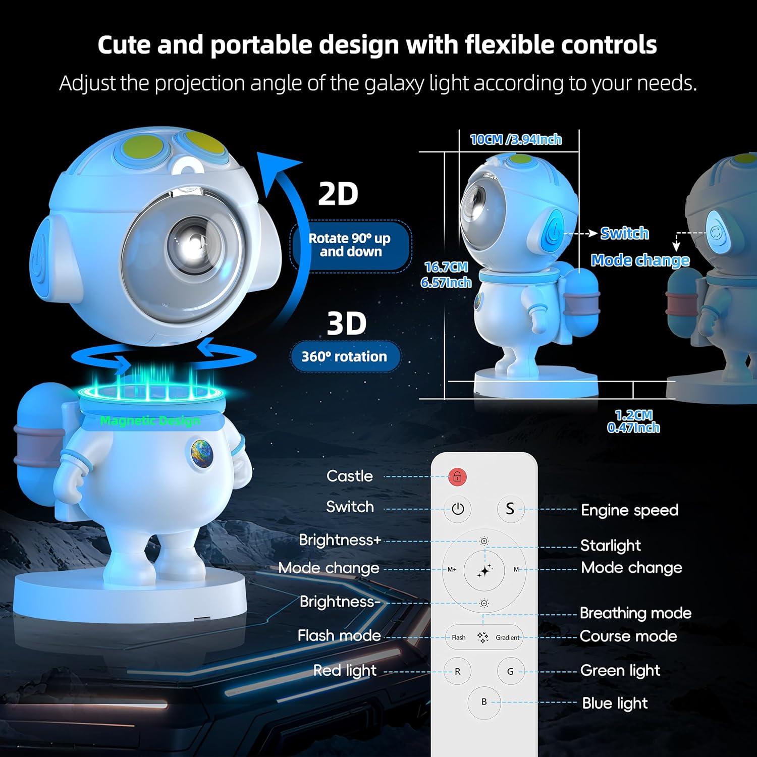 Proyector de Estrellas TANTUU Astronauta LED 9.9cm Azul