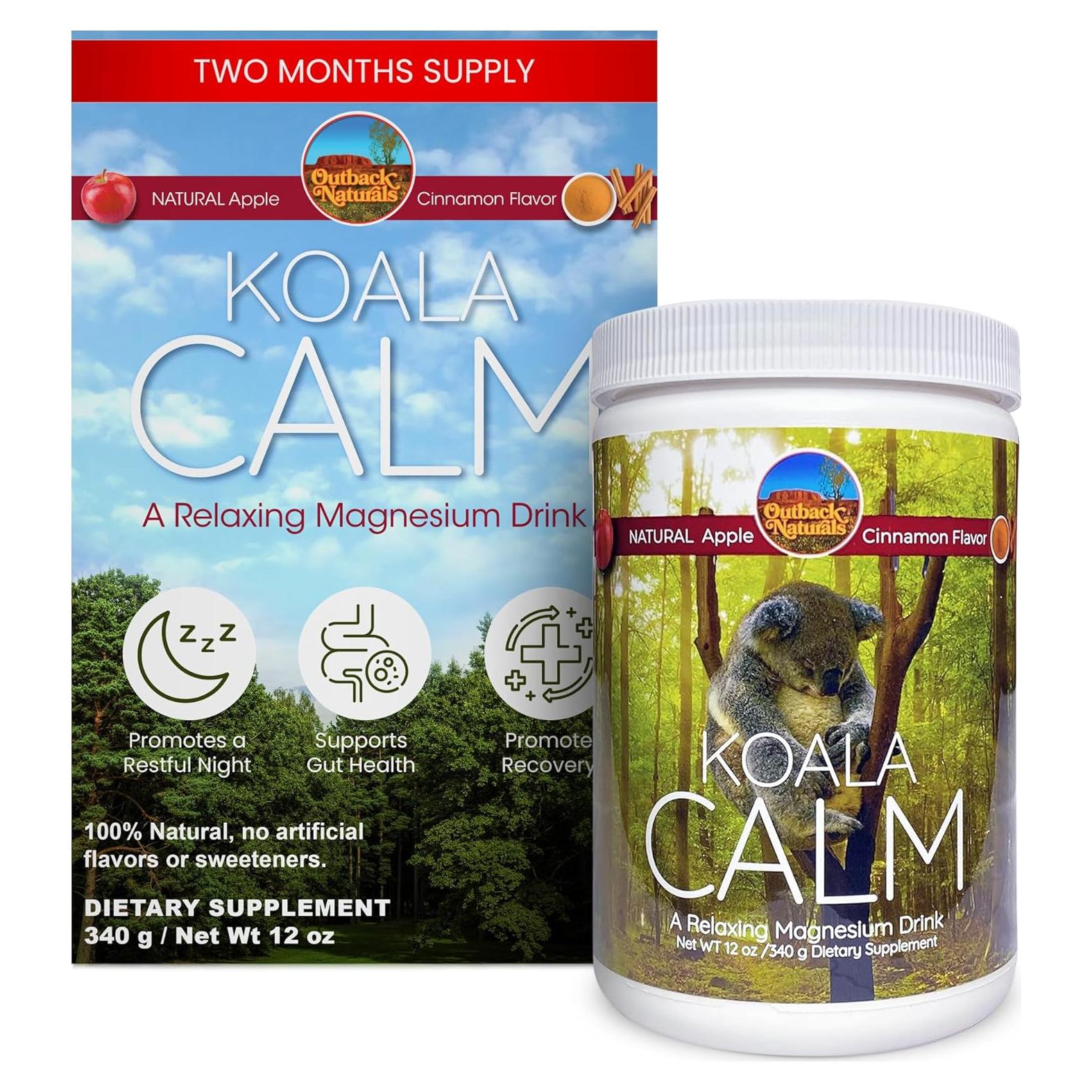 Polvo de Magnesio Calm Koala - 340g Sabor Manzana Canela