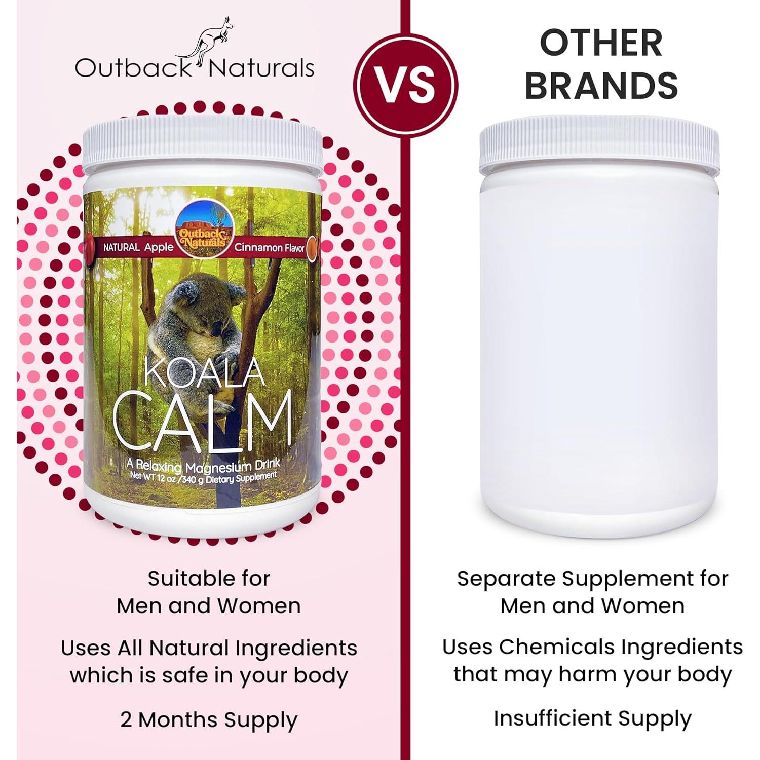 Polvo de Magnesio Calm Koala - 340g Sabor Manzana Canela