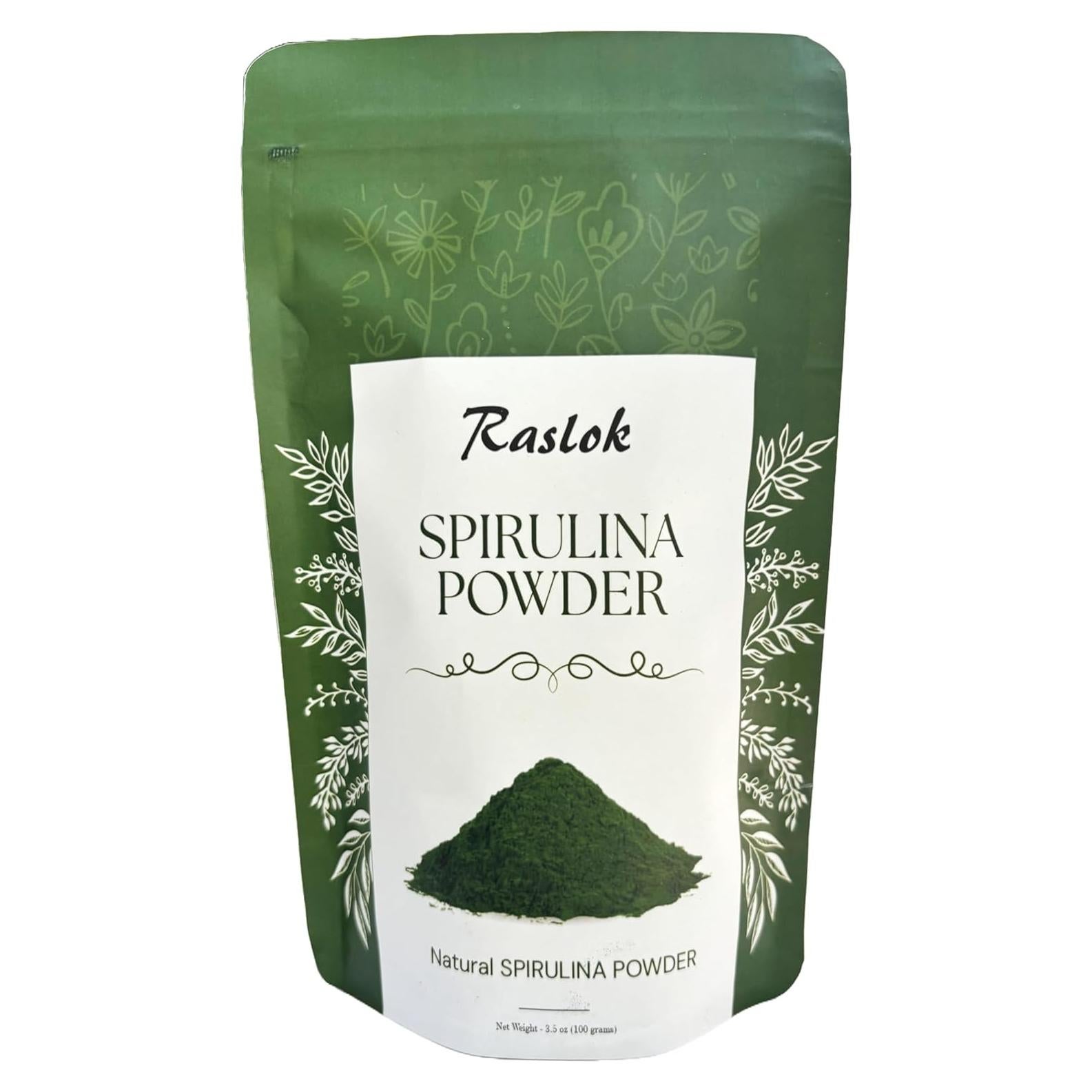 Polvo de Espirulina Pura Raslok 100g - Antioxidante y Vegano