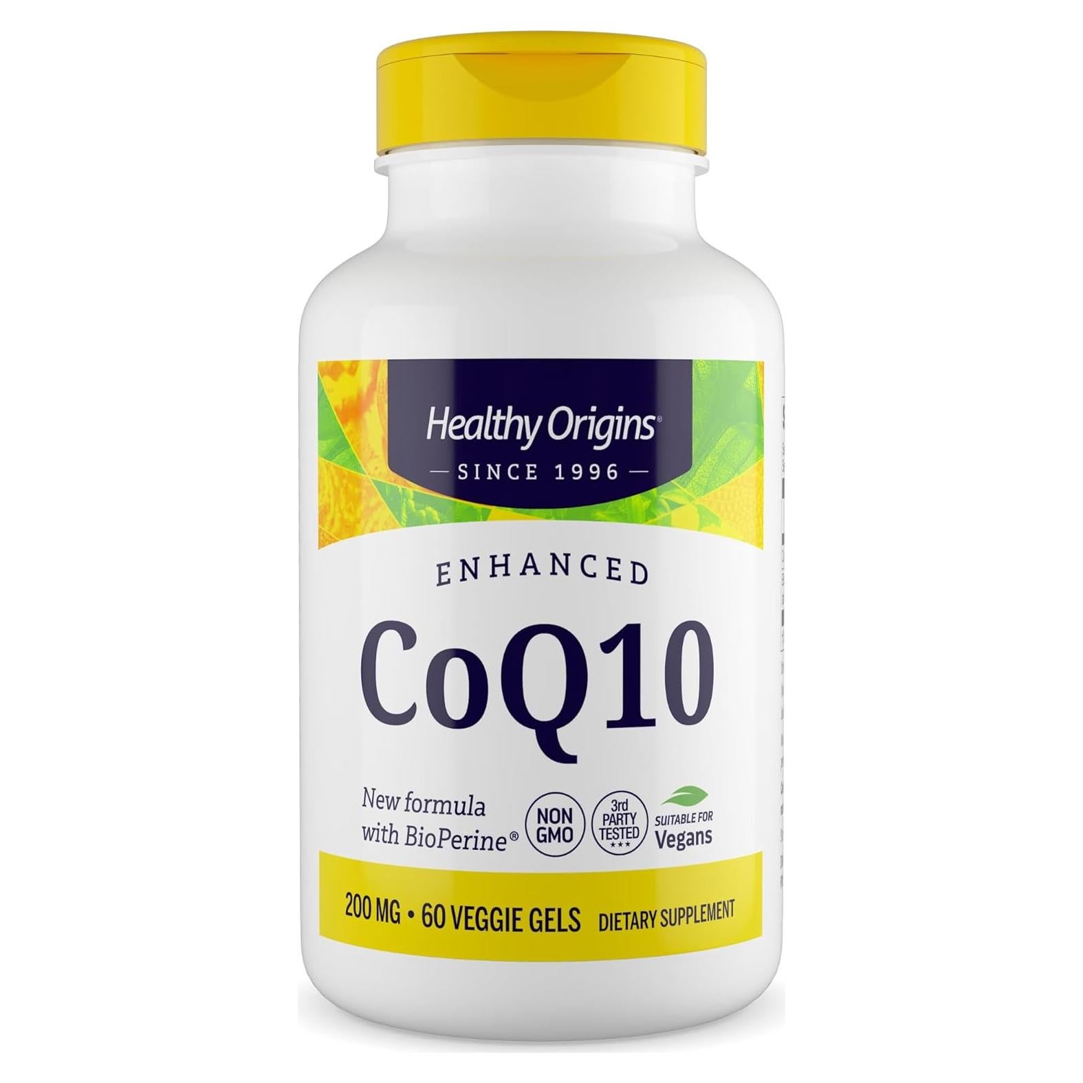 Suplemento CoQ10 Healthy Origins 200 mg con BioPerine 60 Geles