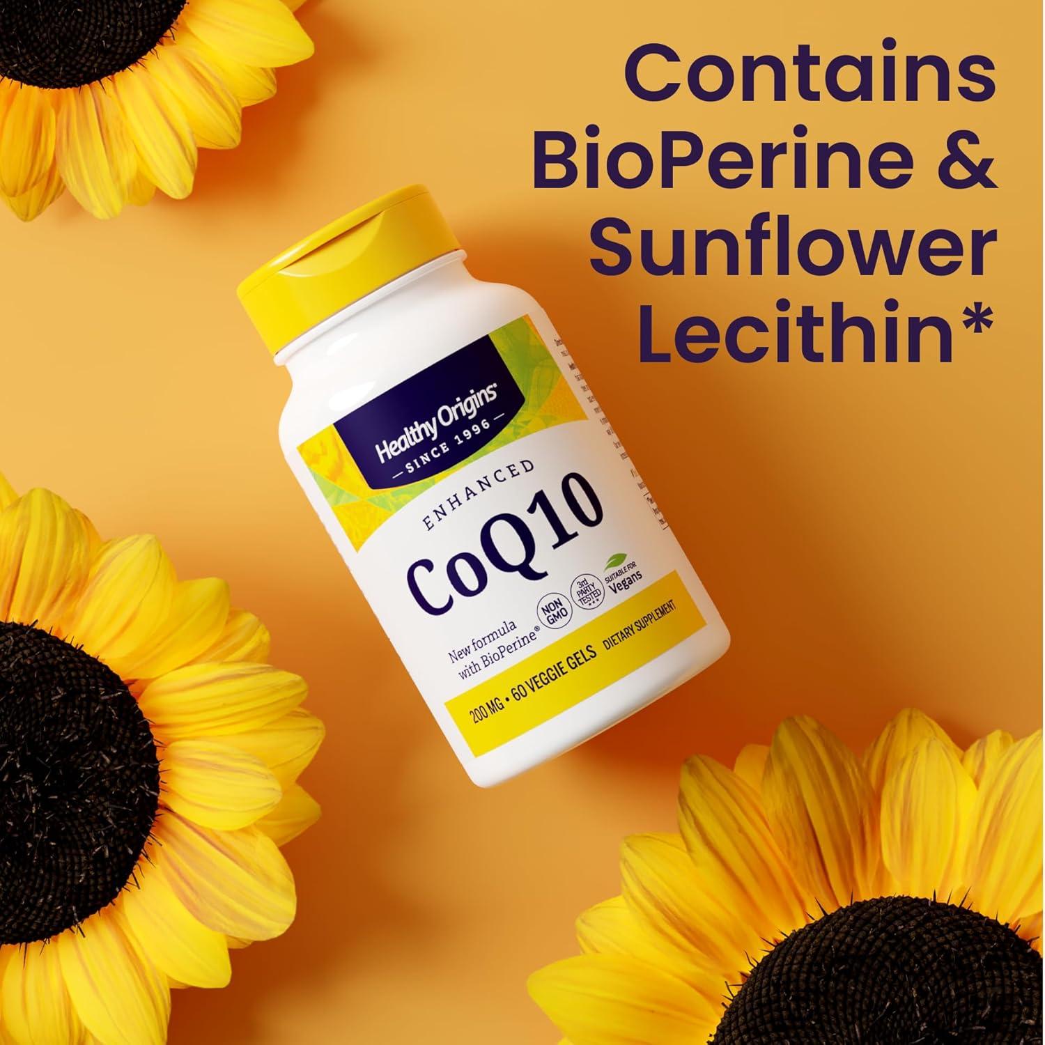 Suplemento CoQ10 Healthy Origins 200 mg con BioPerine 60 Geles