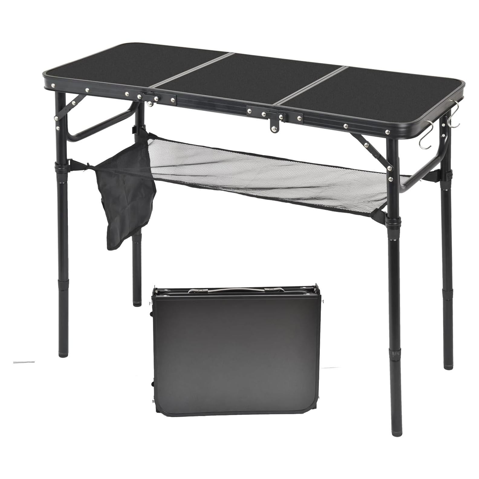 Mesa de Camping Plegable Geastsheng G-60x40 Ajustable Negra