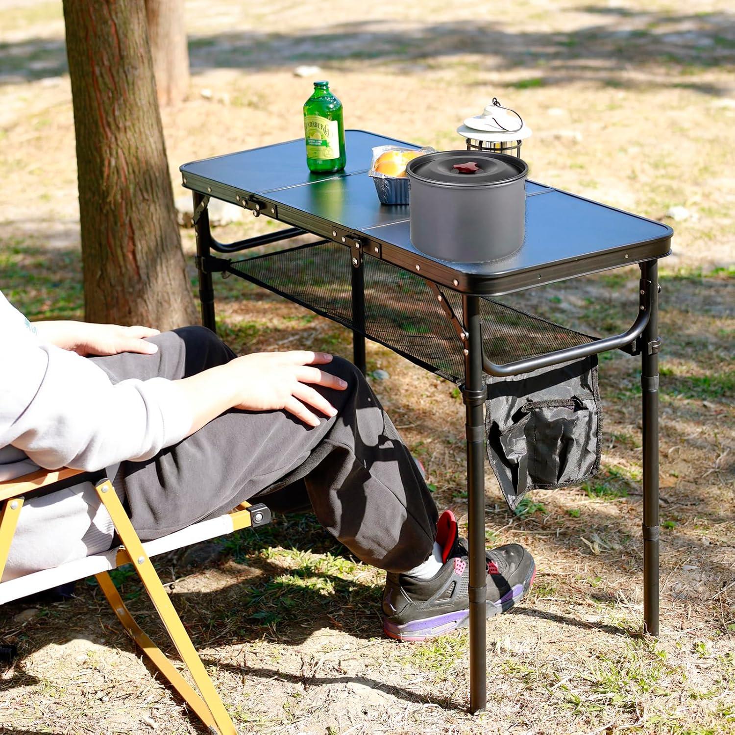 Mesa de Camping Plegable Geastsheng G-60x40 Ajustable Negra