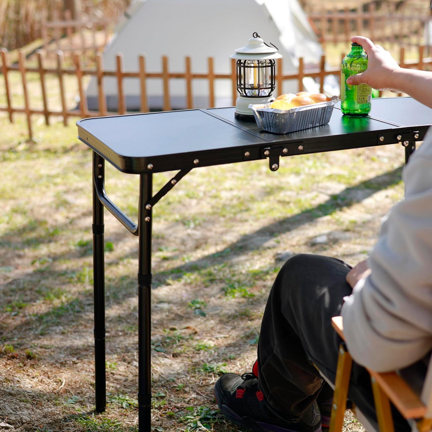 Mesa de Camping Plegable Geastsheng G-60x40 Ajustable Negra