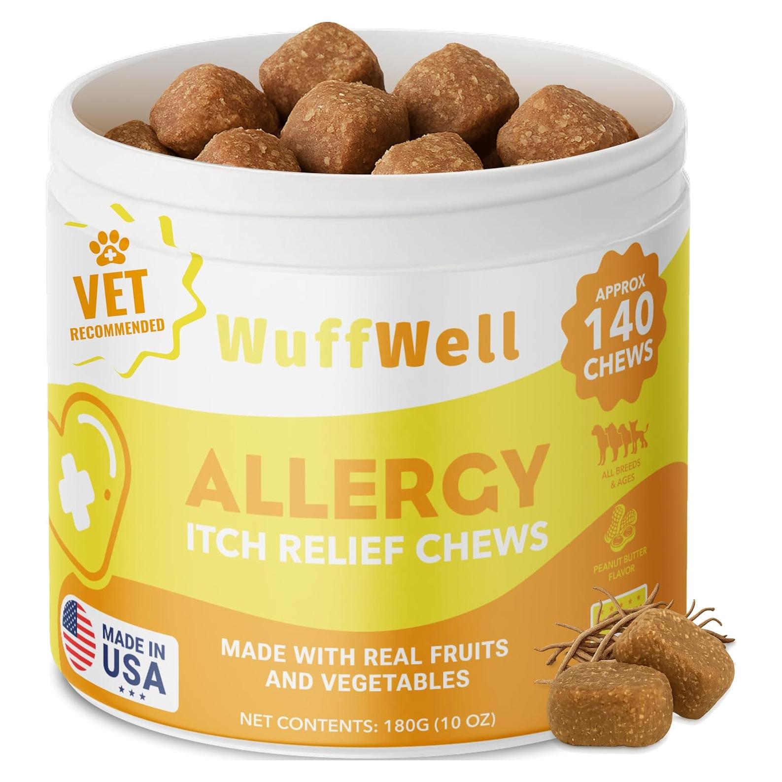 Golosinas para Alergia de Perro WuffWell - 140 Unidades