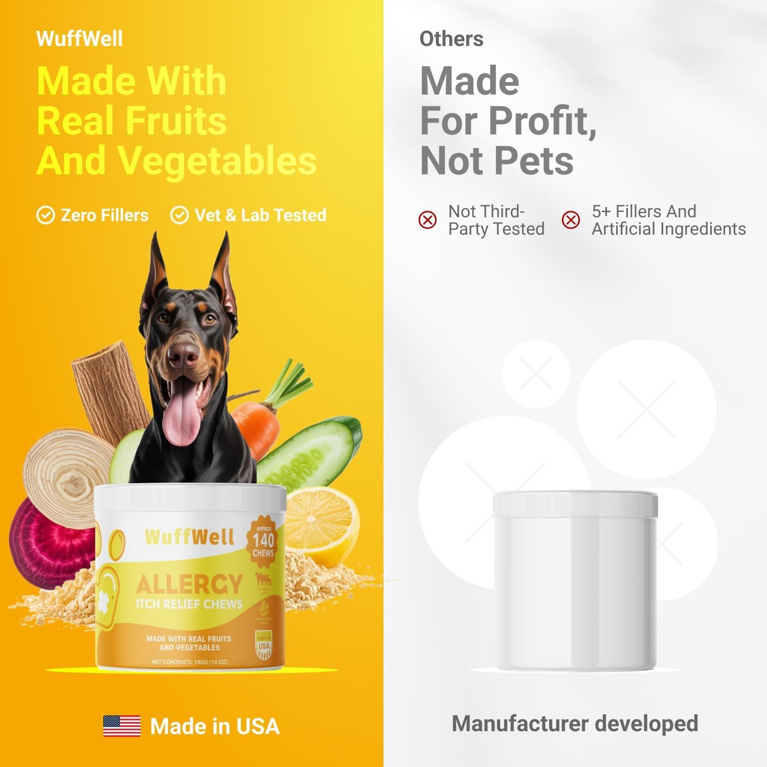 Golosinas para Alergia de Perro WuffWell - 140 Unidades