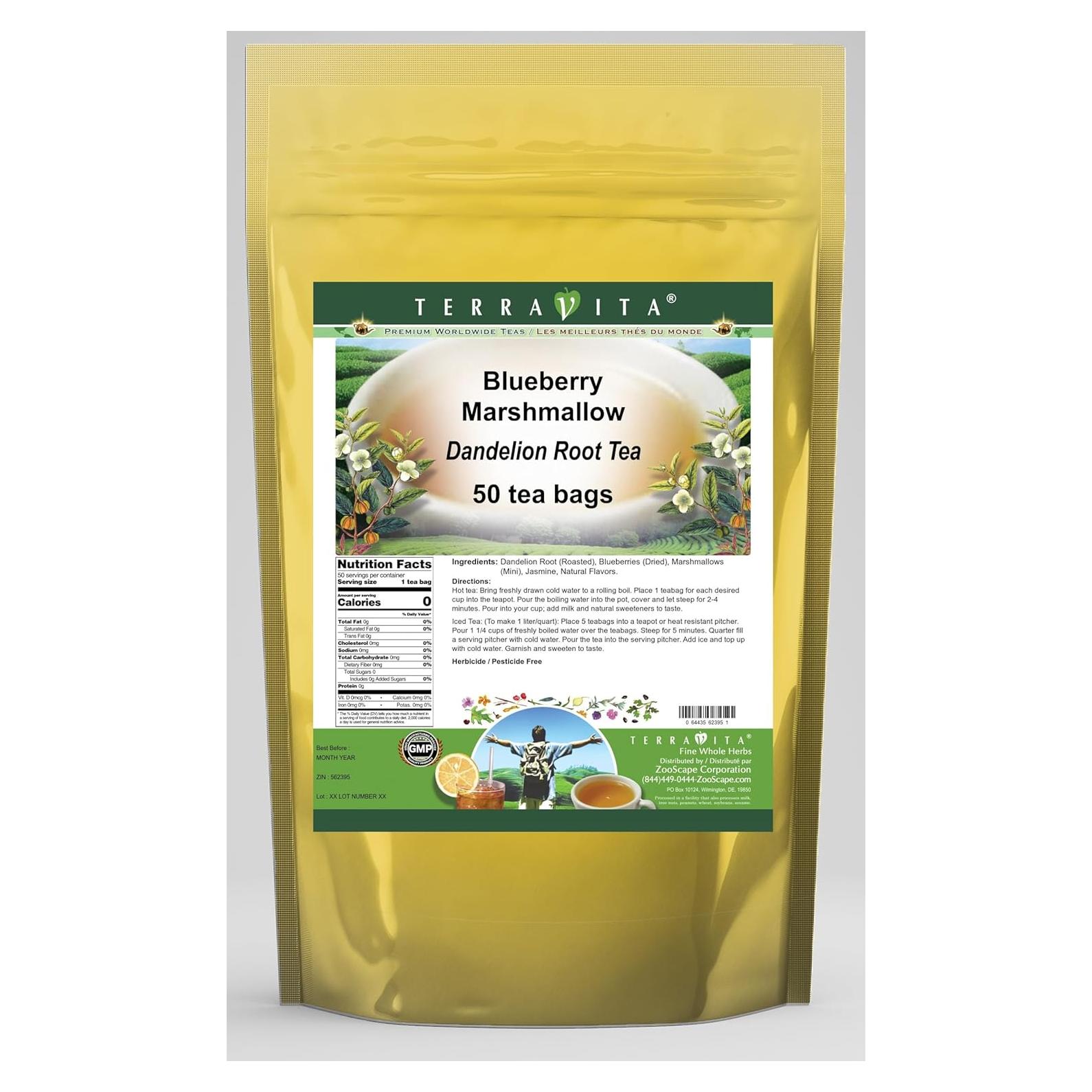 Té de raíz de diente de león con arándano TerraVita 50 bolsas