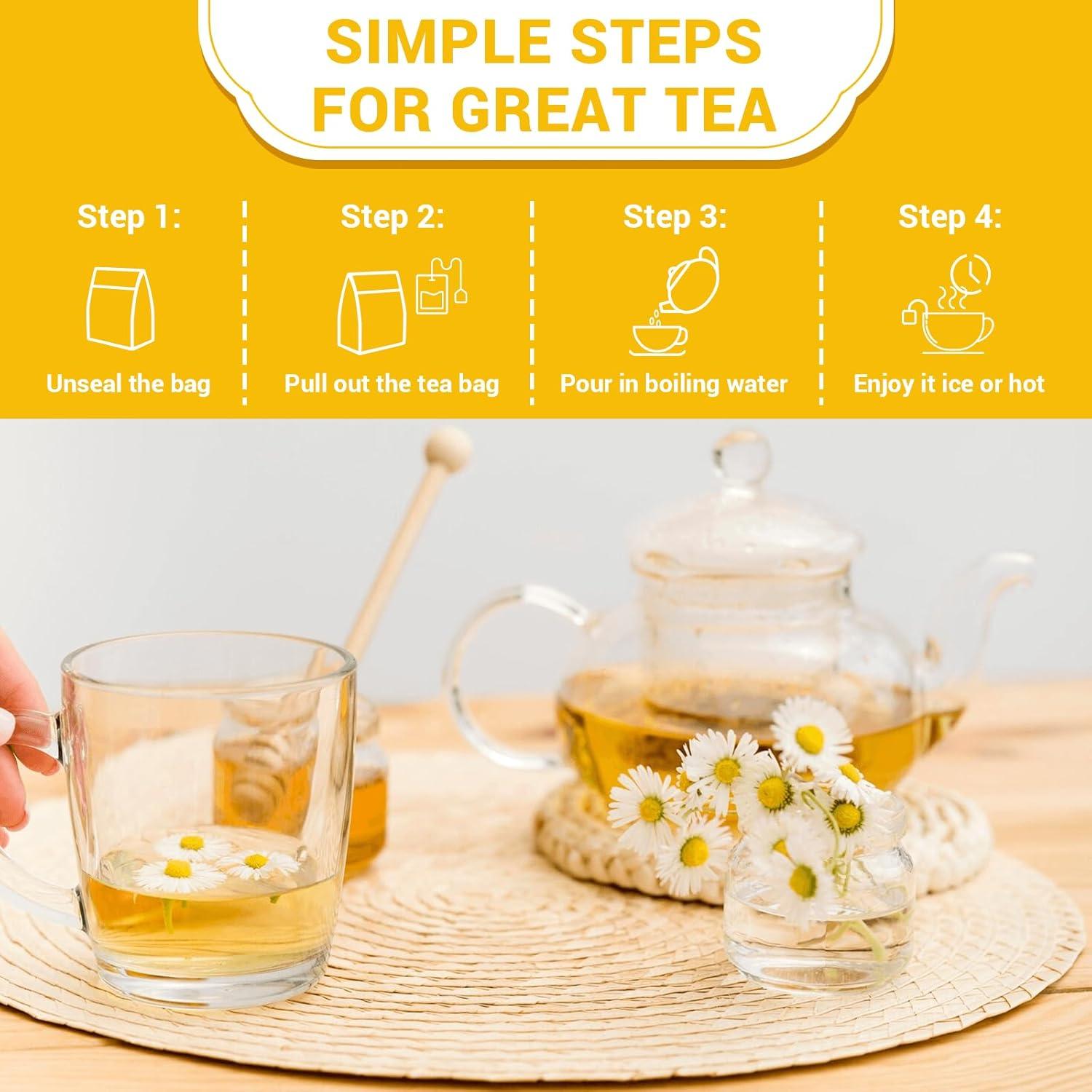 Té de Manzanilla HIIHONE - 50 Bolsitas Sin Azúcar y Cafeína