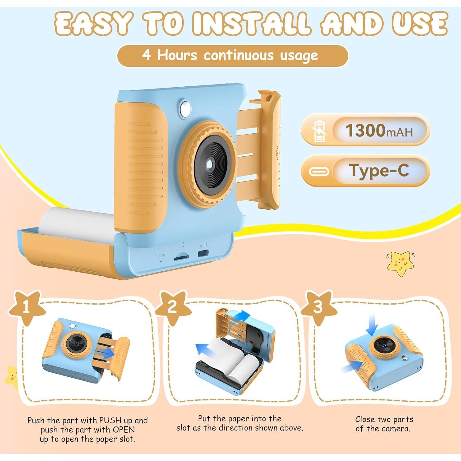 Cámara Instantánea Infantil GigaMinds C33 2.4" Azul