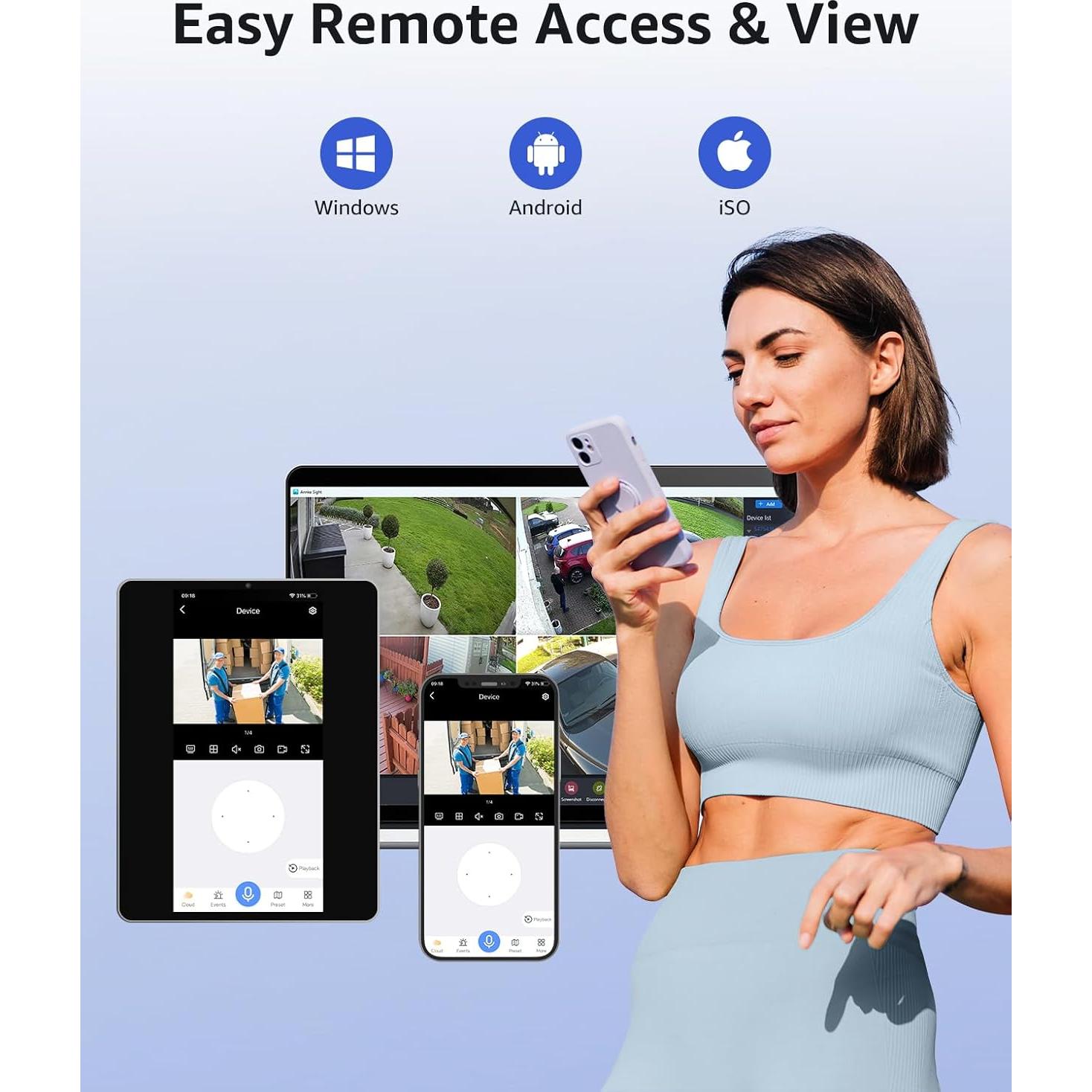 Cámaras de Seguridad Wi-Fi ANNKE 2 Pack 3MP IP66 Inalámbricas