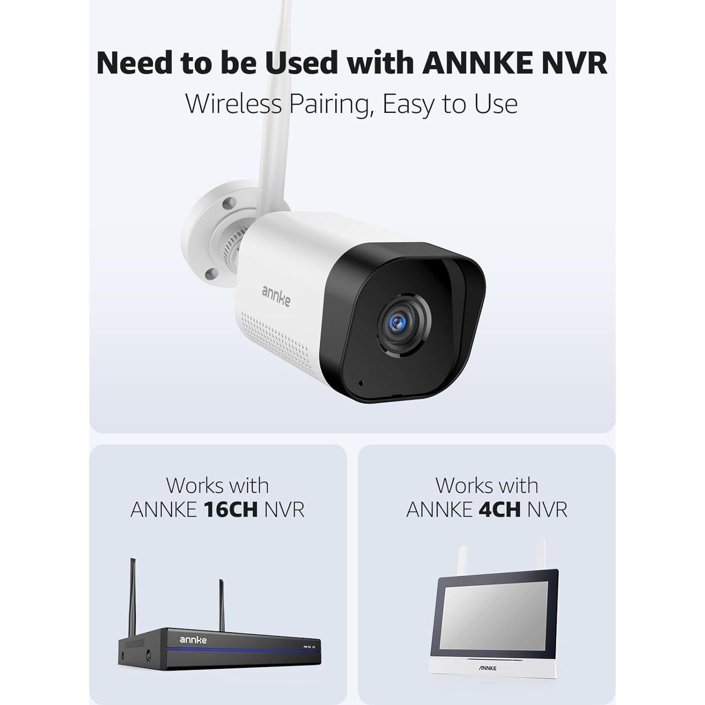 Cámaras de Seguridad Wi-Fi ANNKE 2 Pack 3MP IP66 Inalámbricas