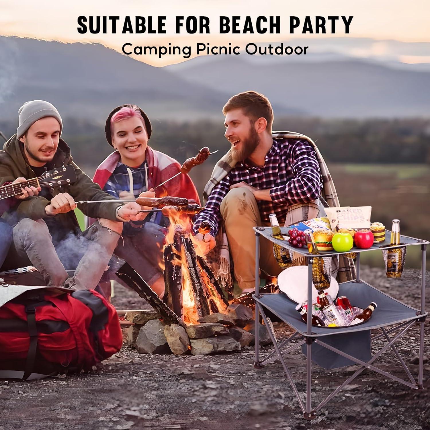 Mesa de Picnic Plegable Thallike con Enfriador 54.61x54.61cm