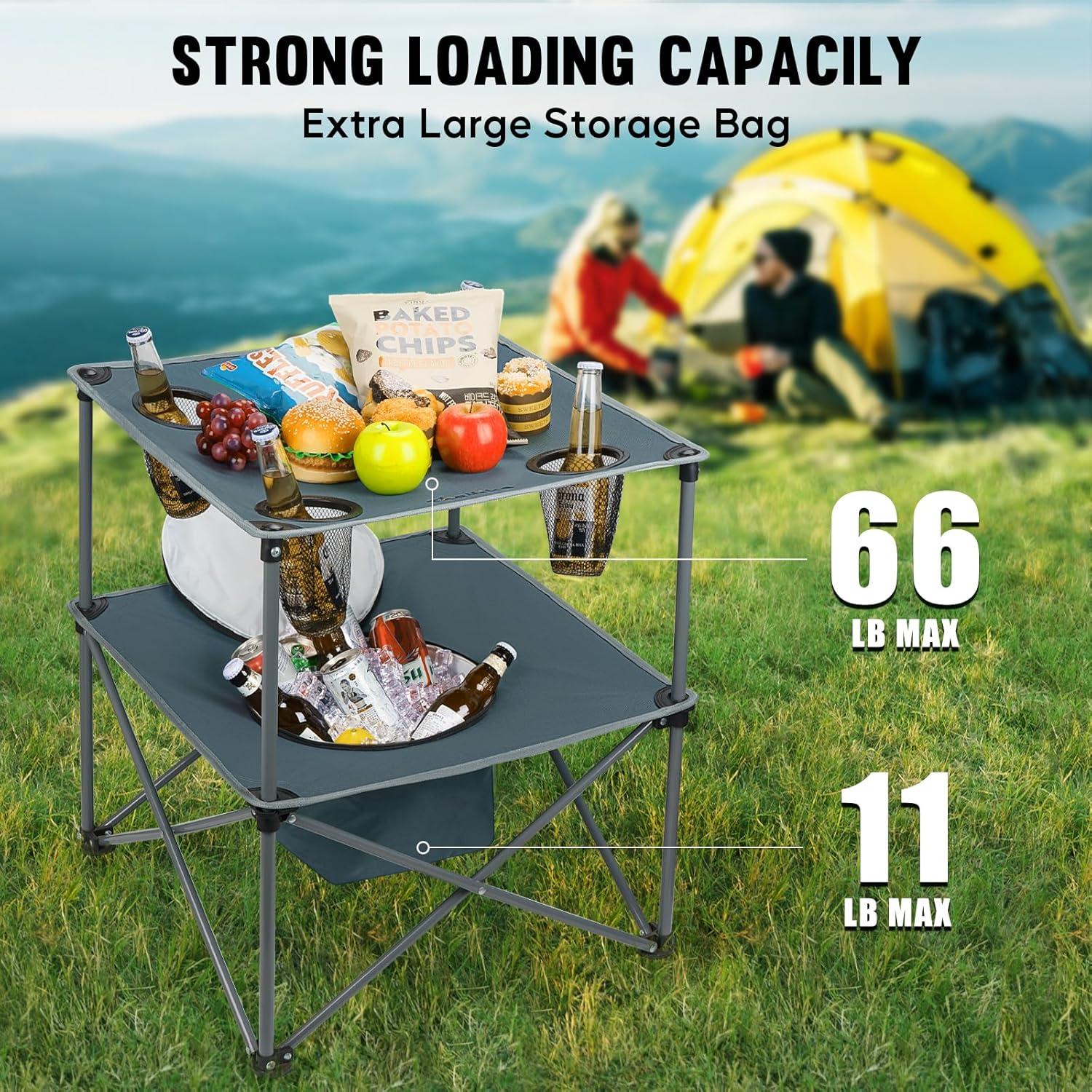 Mesa de Picnic Plegable Thallike con Enfriador 54.61x54.61cm