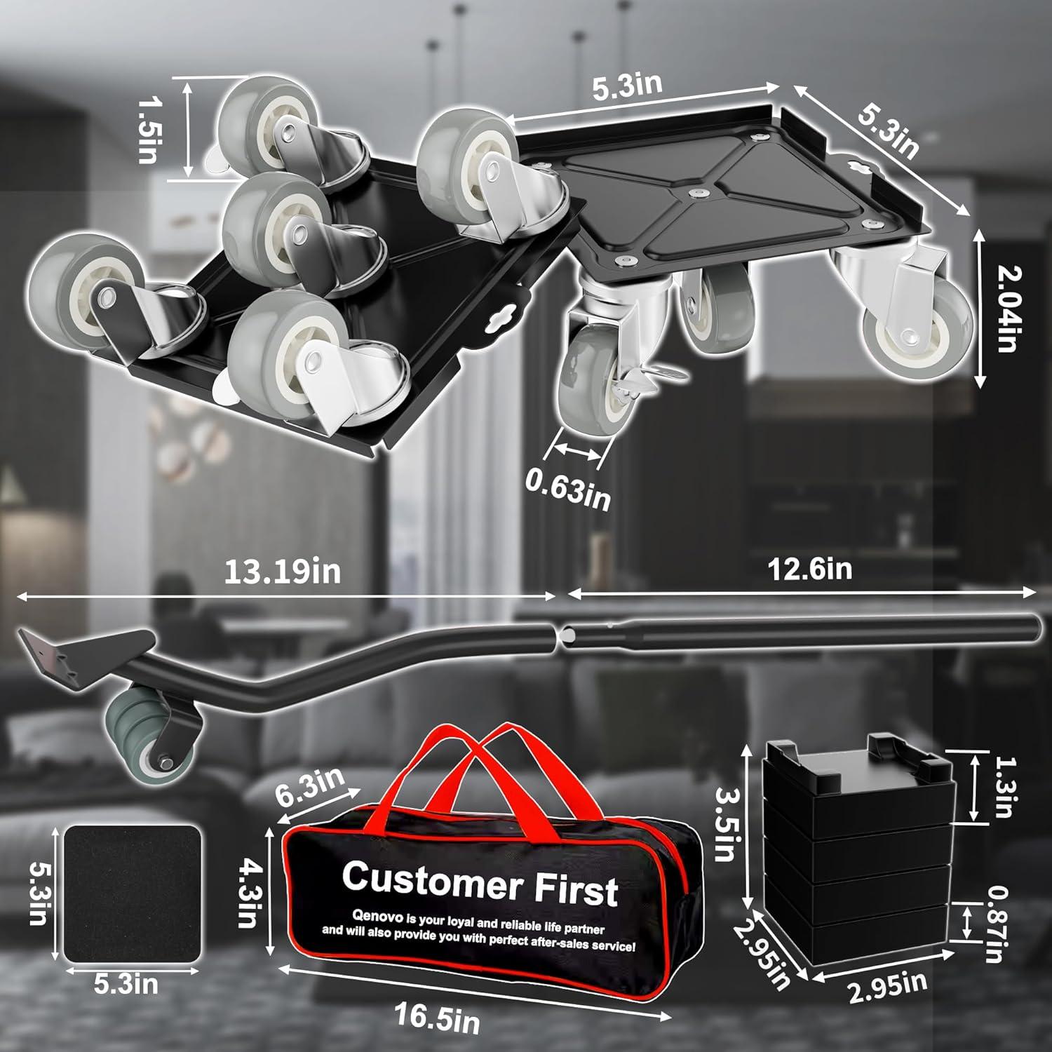 Juego de Carretillas para Muebles Qenovo 5 Ruedas 453.6 kg